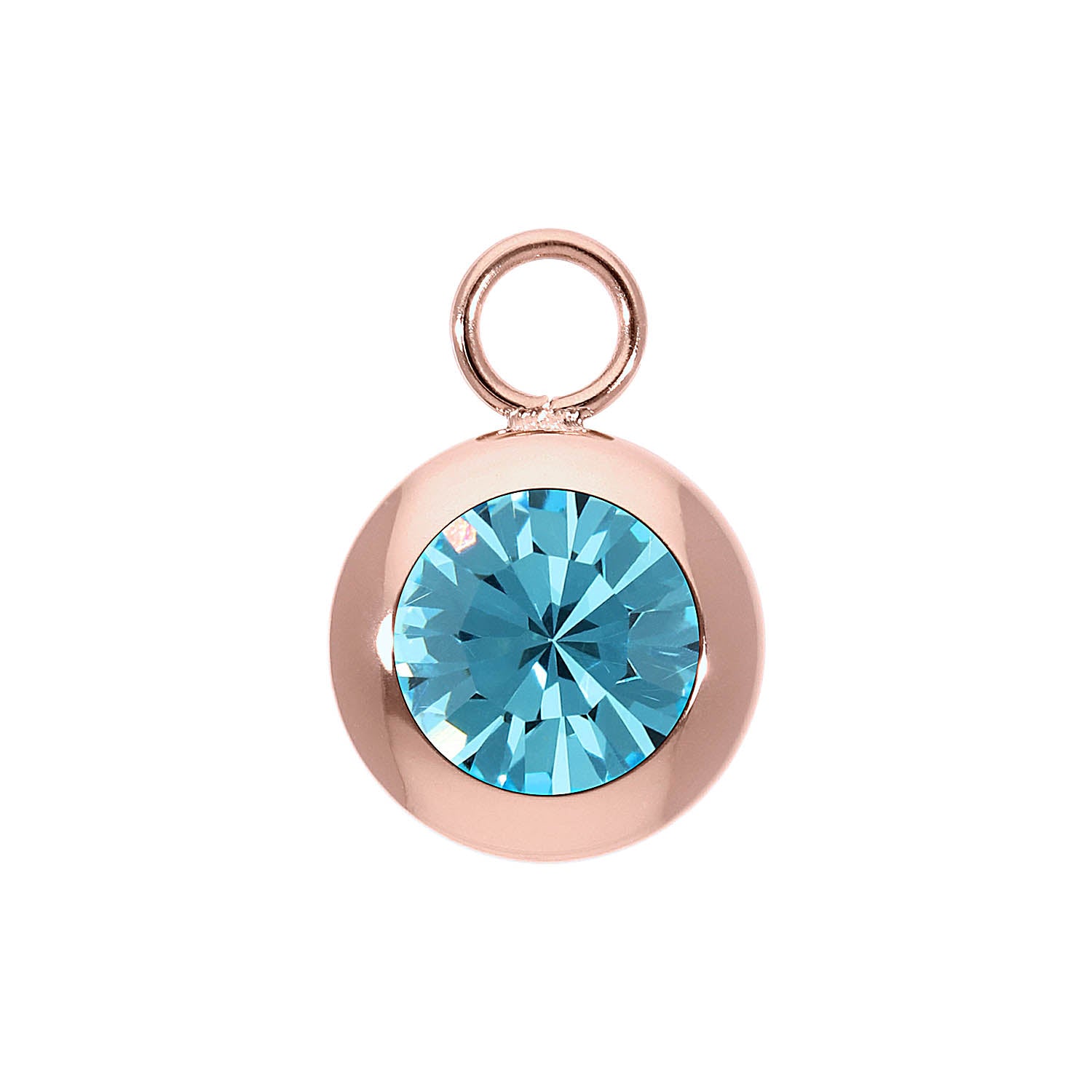 Tondo Charm 13 mm - Roségold aquamarine