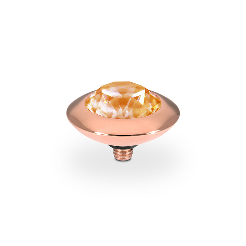 Tondo Top 13 mm - Roségold Crystal Mango Ignite