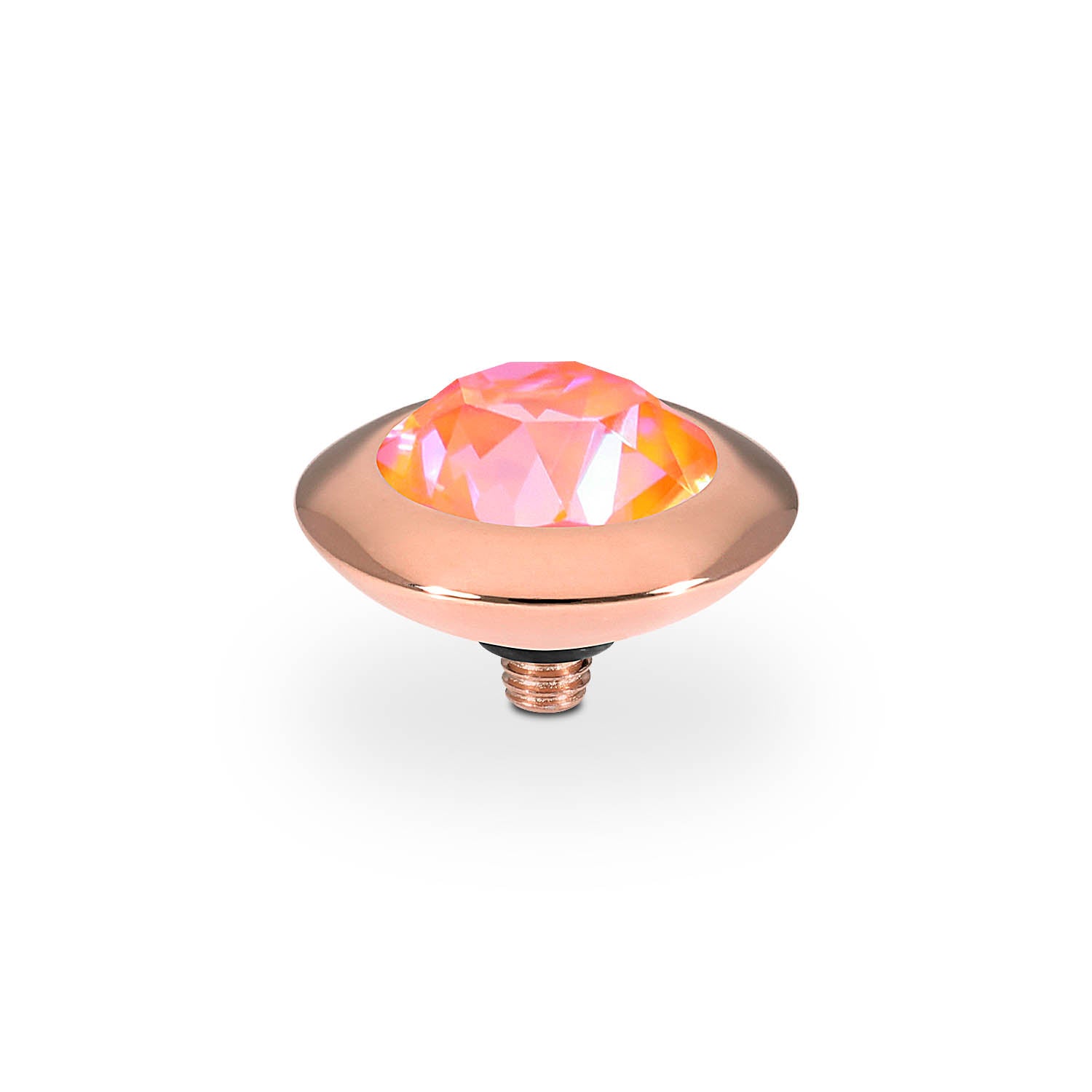 Tondo Top 13 mm - Roségold crystal orange glow delite