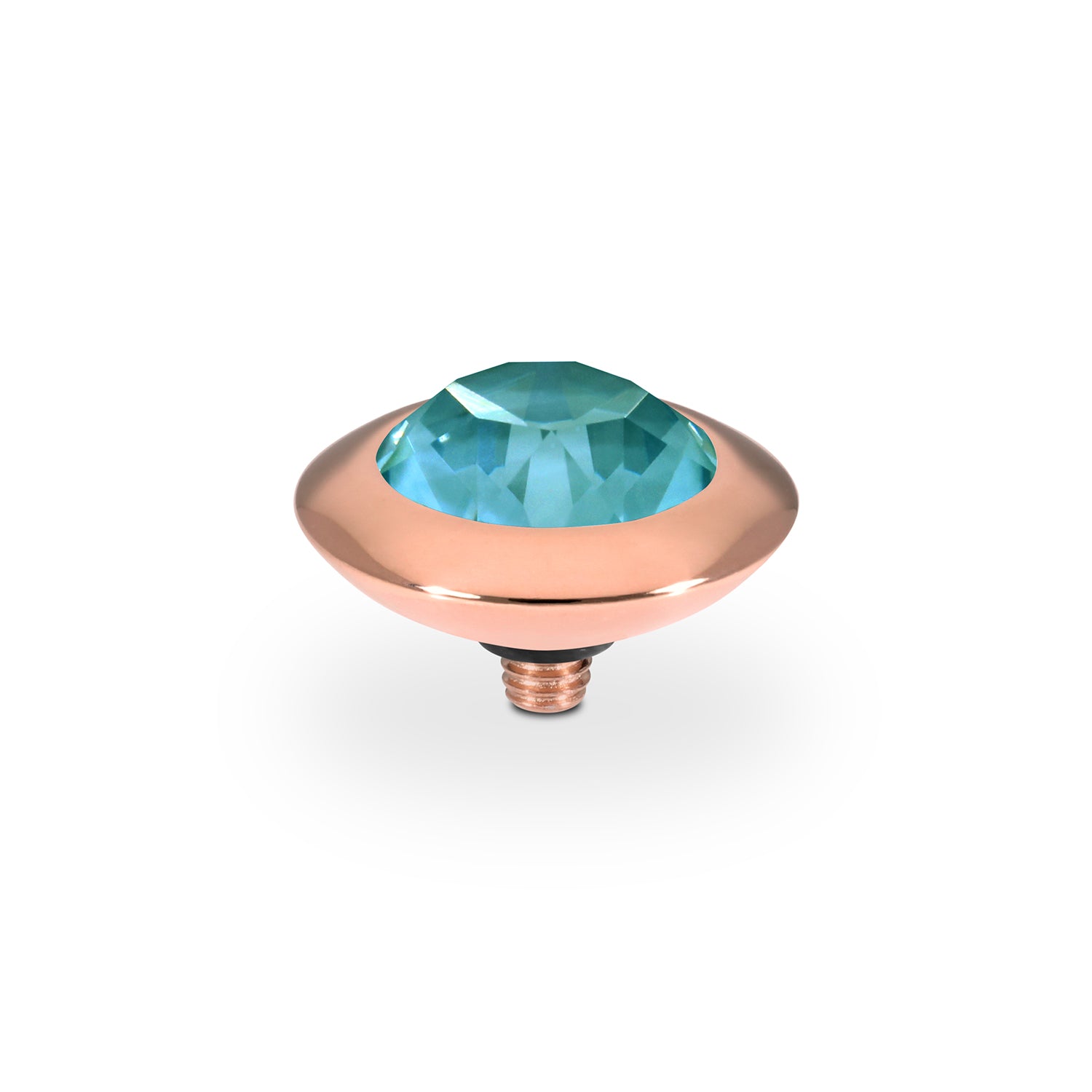 Tondo Top 13 mm - Roségold Crystal Pine Green Ignite