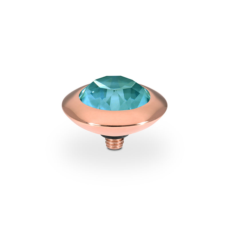 Tondo Top 13 mm - Roségold Crystal Pine Green Ignite