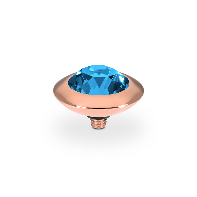 Tondo Top 13 mm - Roségold Denim Blue