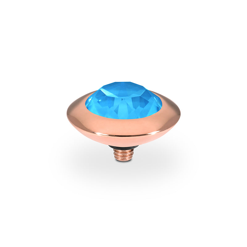 Tondo Top 13 mm - Roségold Crystal Electric Blue Ignite