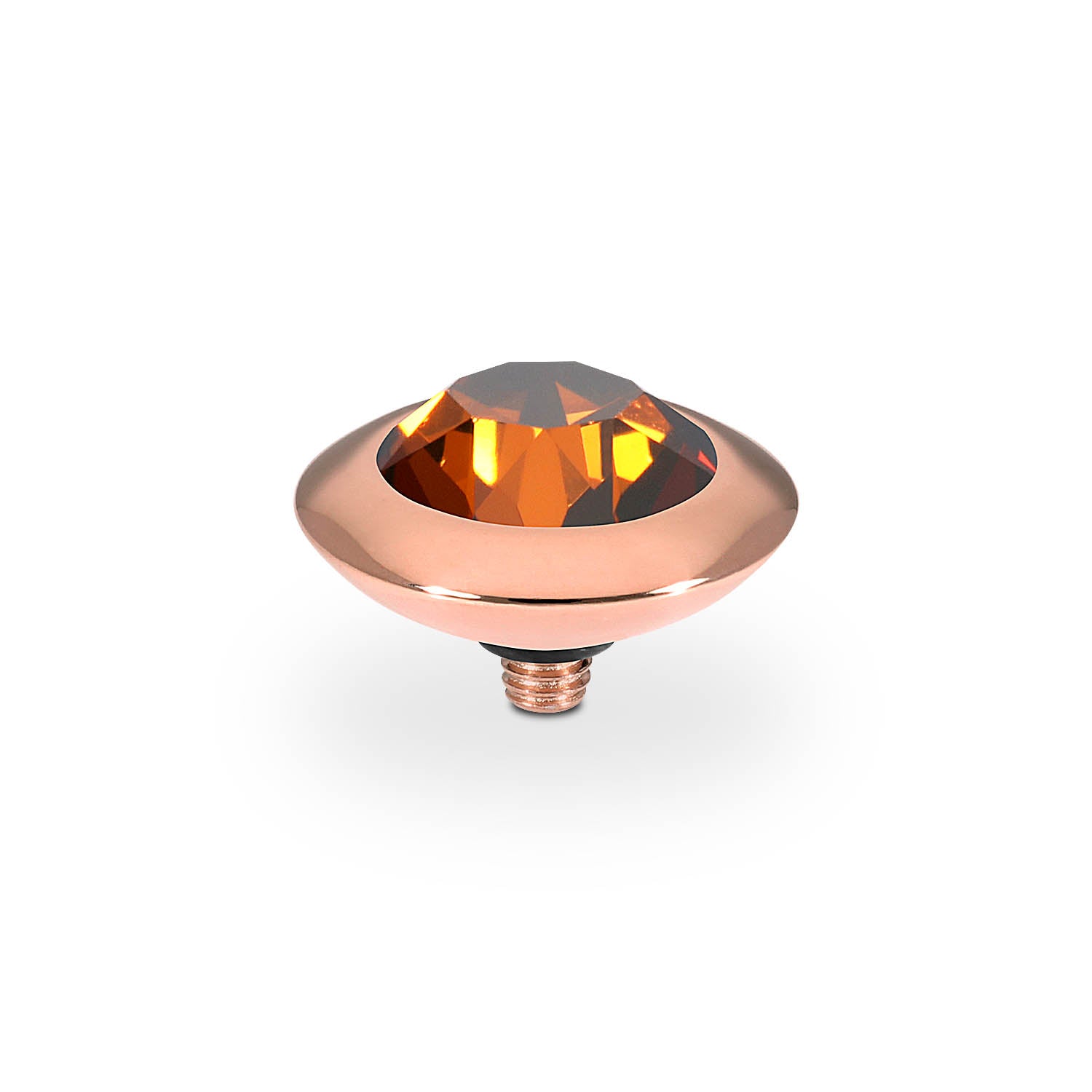 Tondo Top 13 mm - Roségold smoked amber