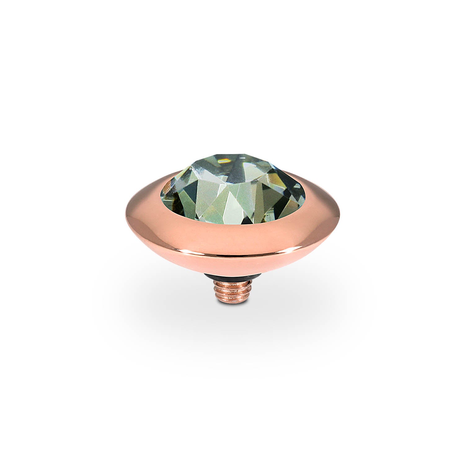 Tondo Top 13 mm - Roségold black diamond