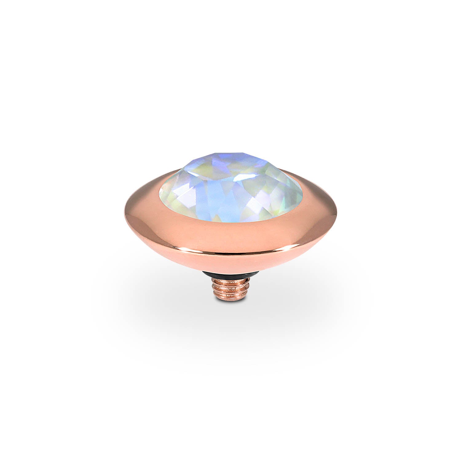 Tondo Top 13 mm - Roségold Crystal Serene Gray Delite