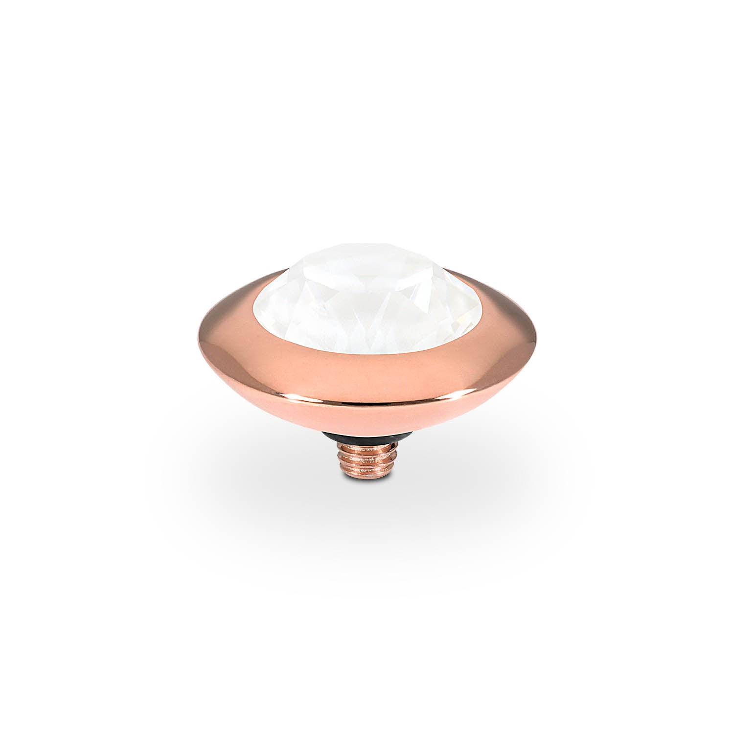 Tondo Top 13 mm - Roségold crystal electric white ignite