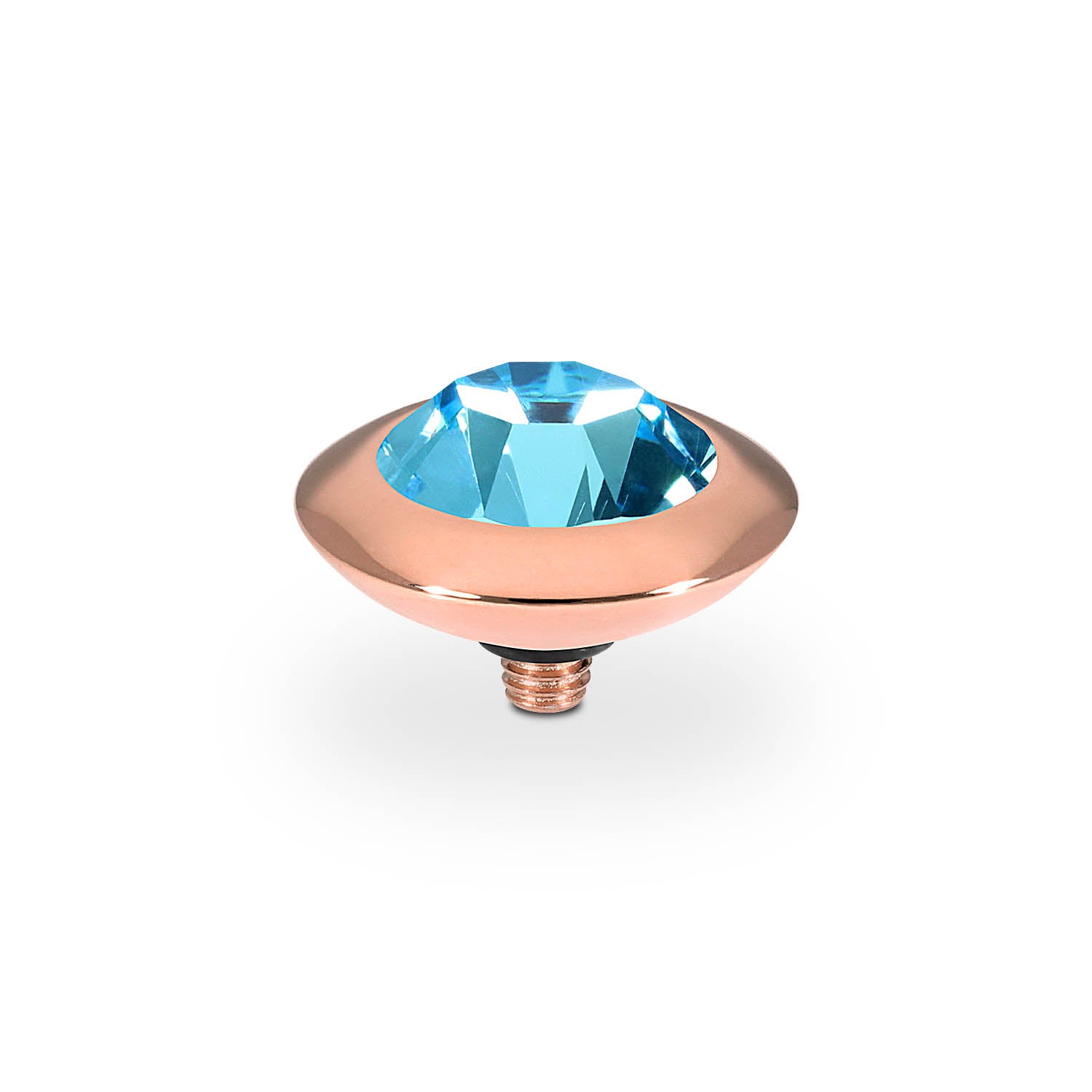 Tondo Top 13 mm - Roségold aquamarine