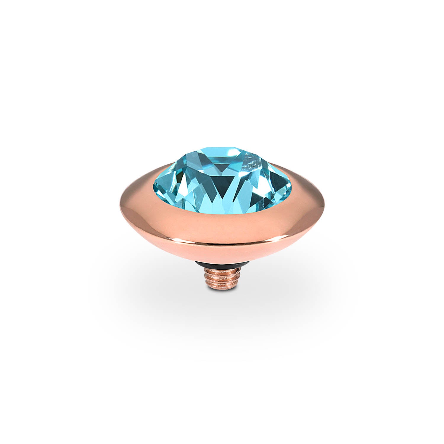 Tondo Top 13 mm - Roségold Light Turquoise