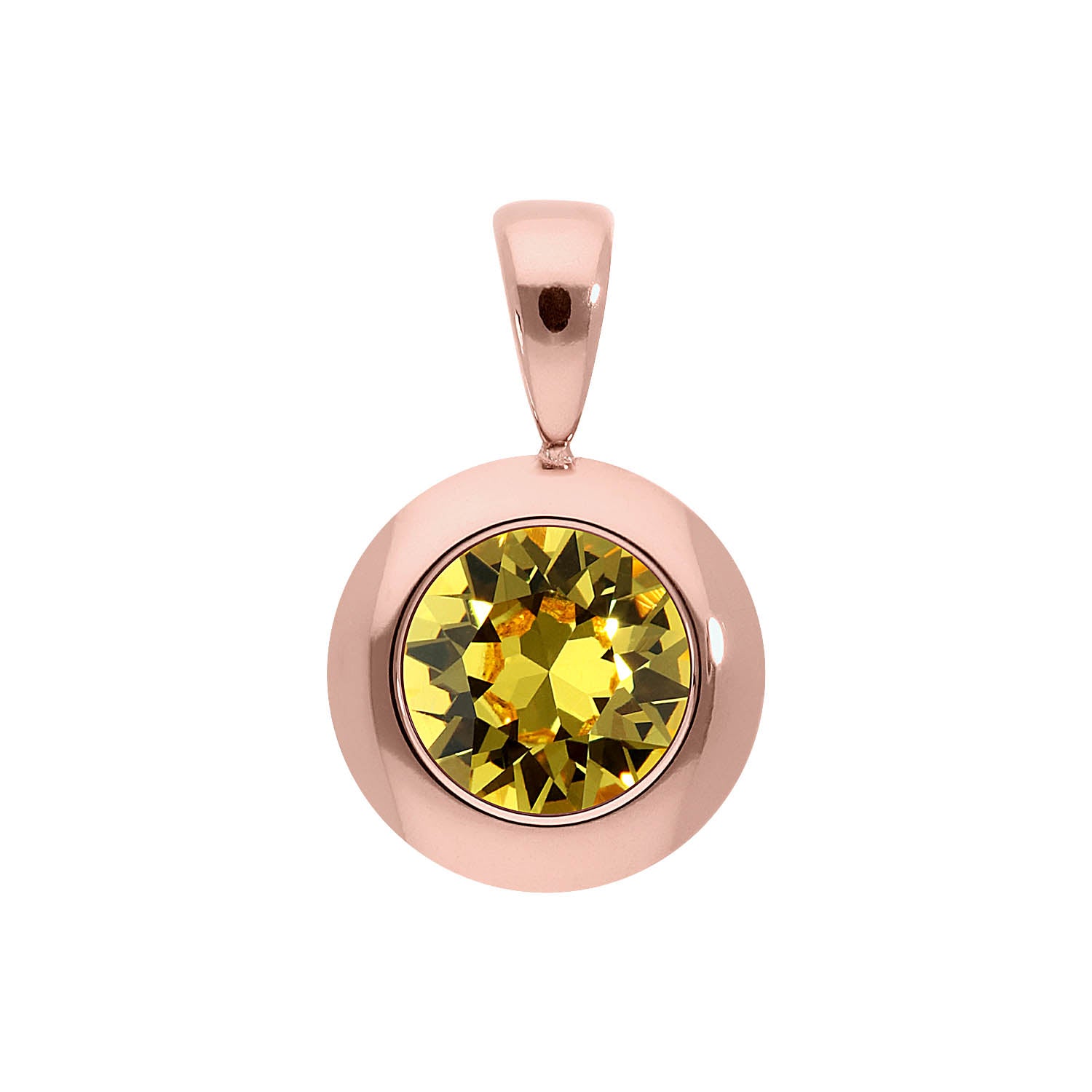 Tondo Anhänger 13 mm - Roségold light topaz