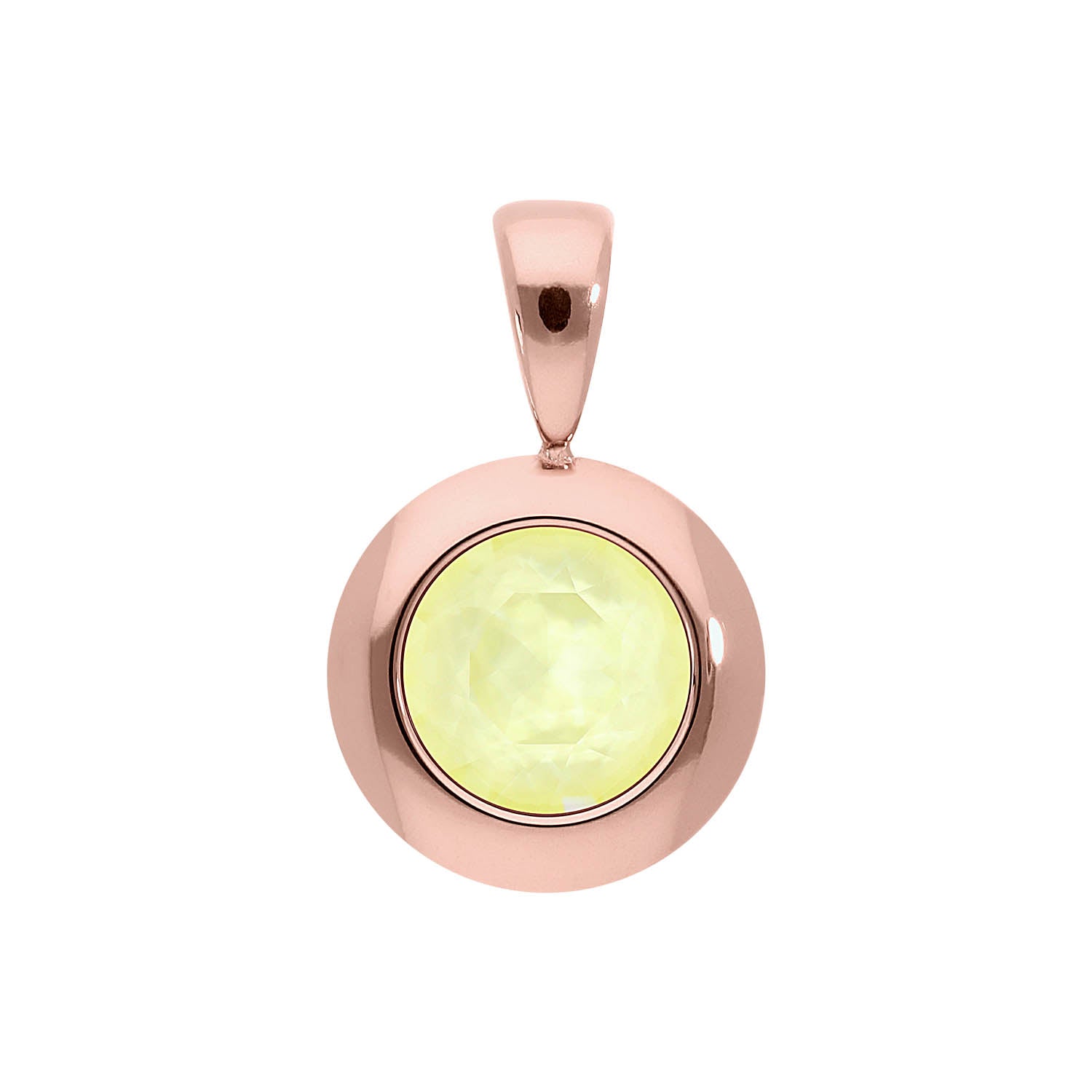 Tondo Anhänger 13 mm - Roségold crystal soft yellow ignite