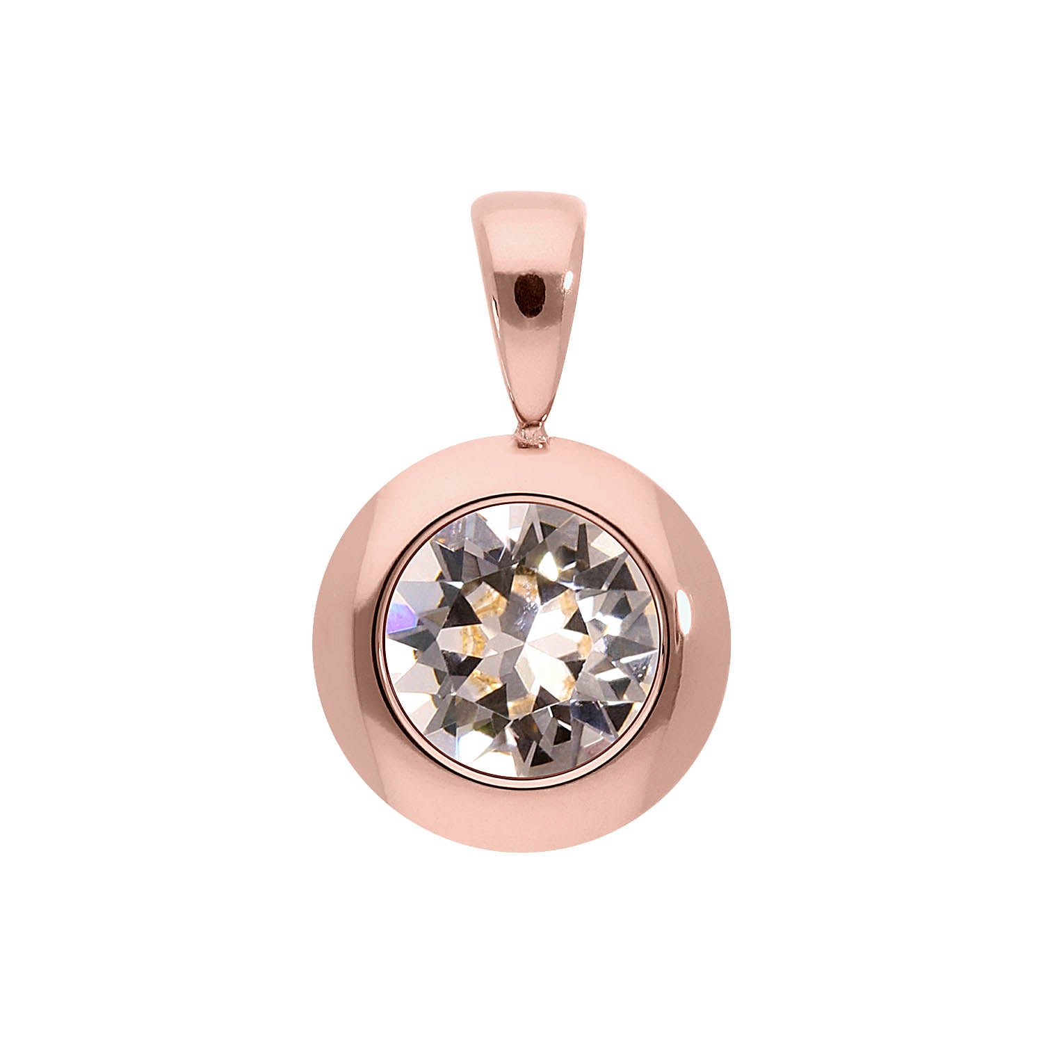 Tondo Anhänger 13 mm - Roségold silk