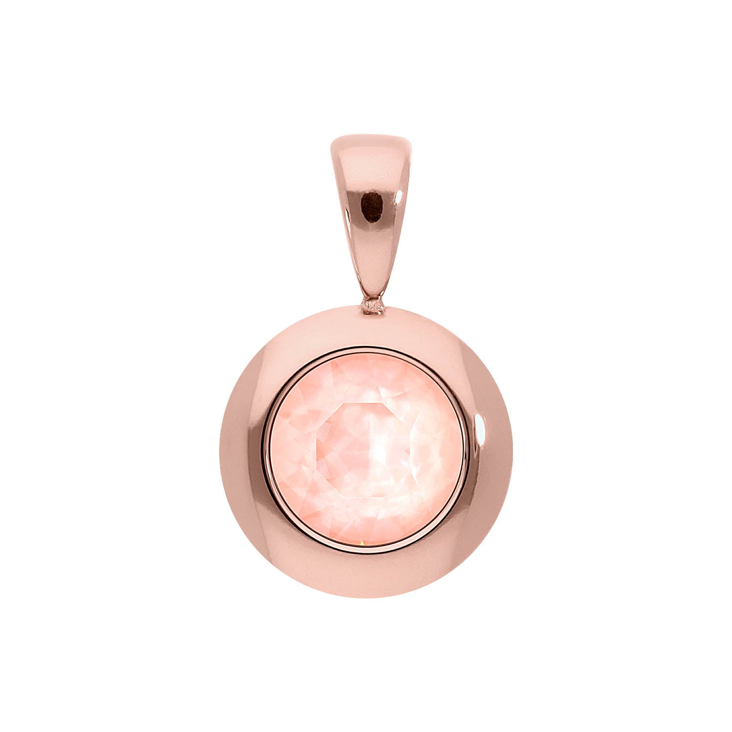 Tondo Anhänger 13 mm - Roségold Crystal Flamingo Ignite