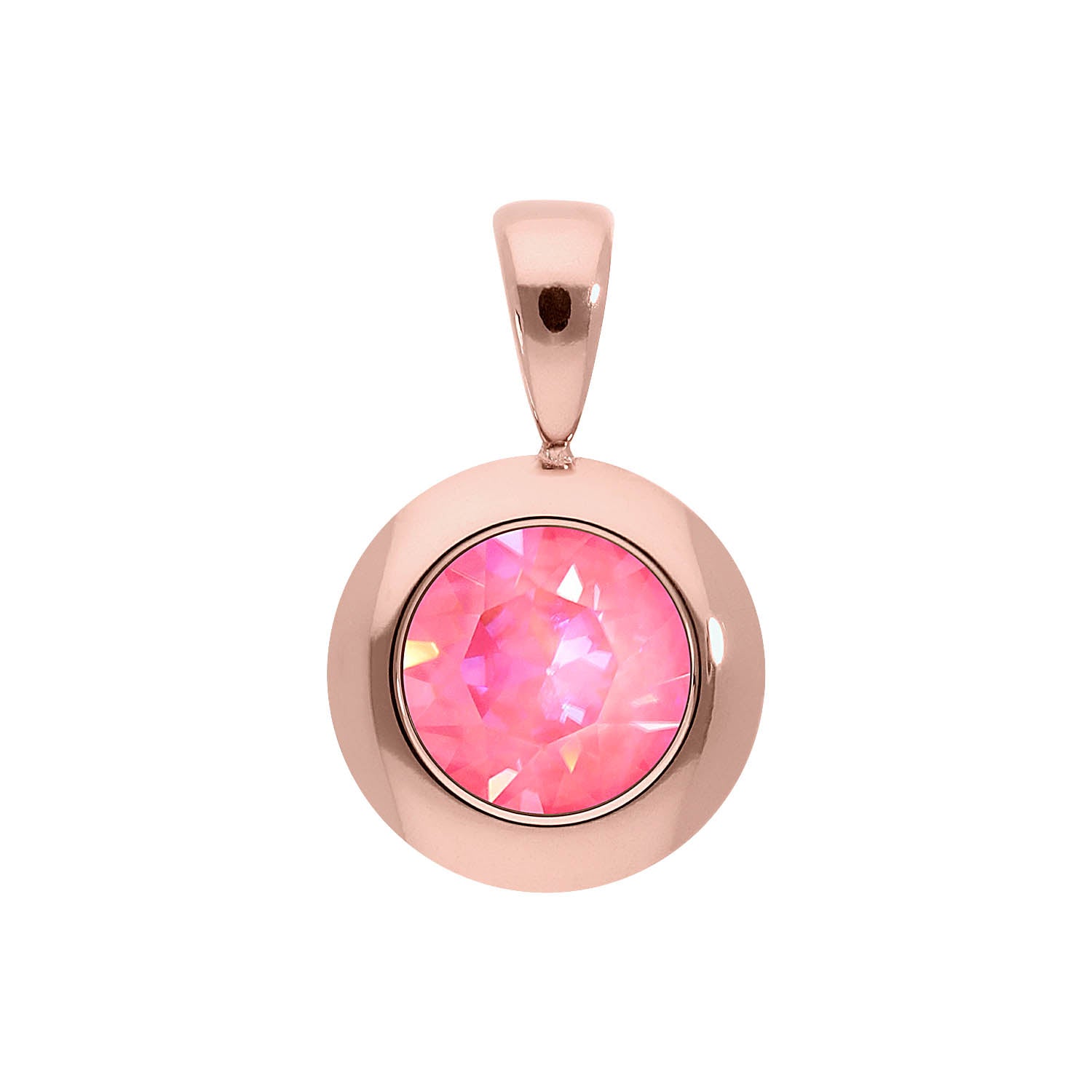 Tondo Anhänger 13 mm - Roségold lotus pink delite