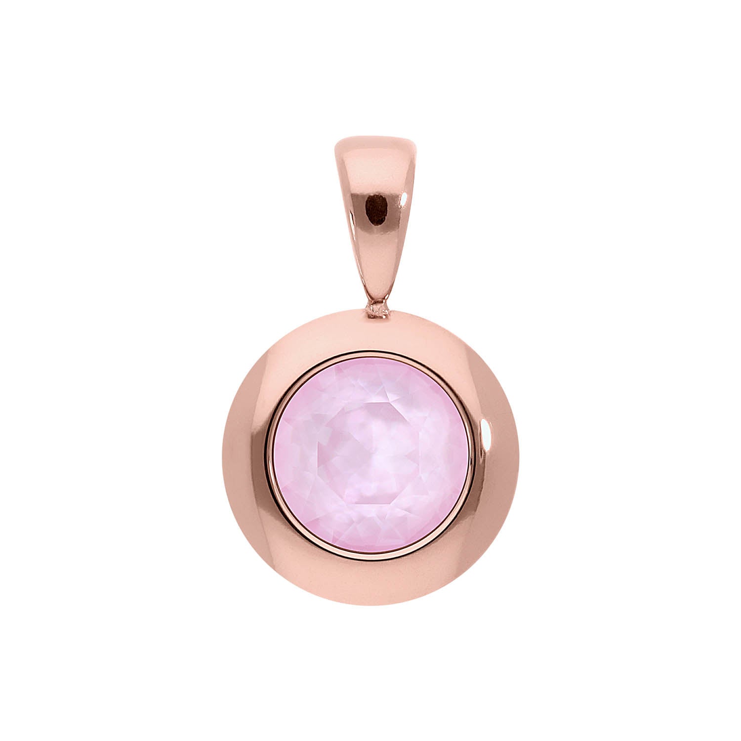 Tondo Anhänger 13 mm - Roségold crystal soft rose ignite