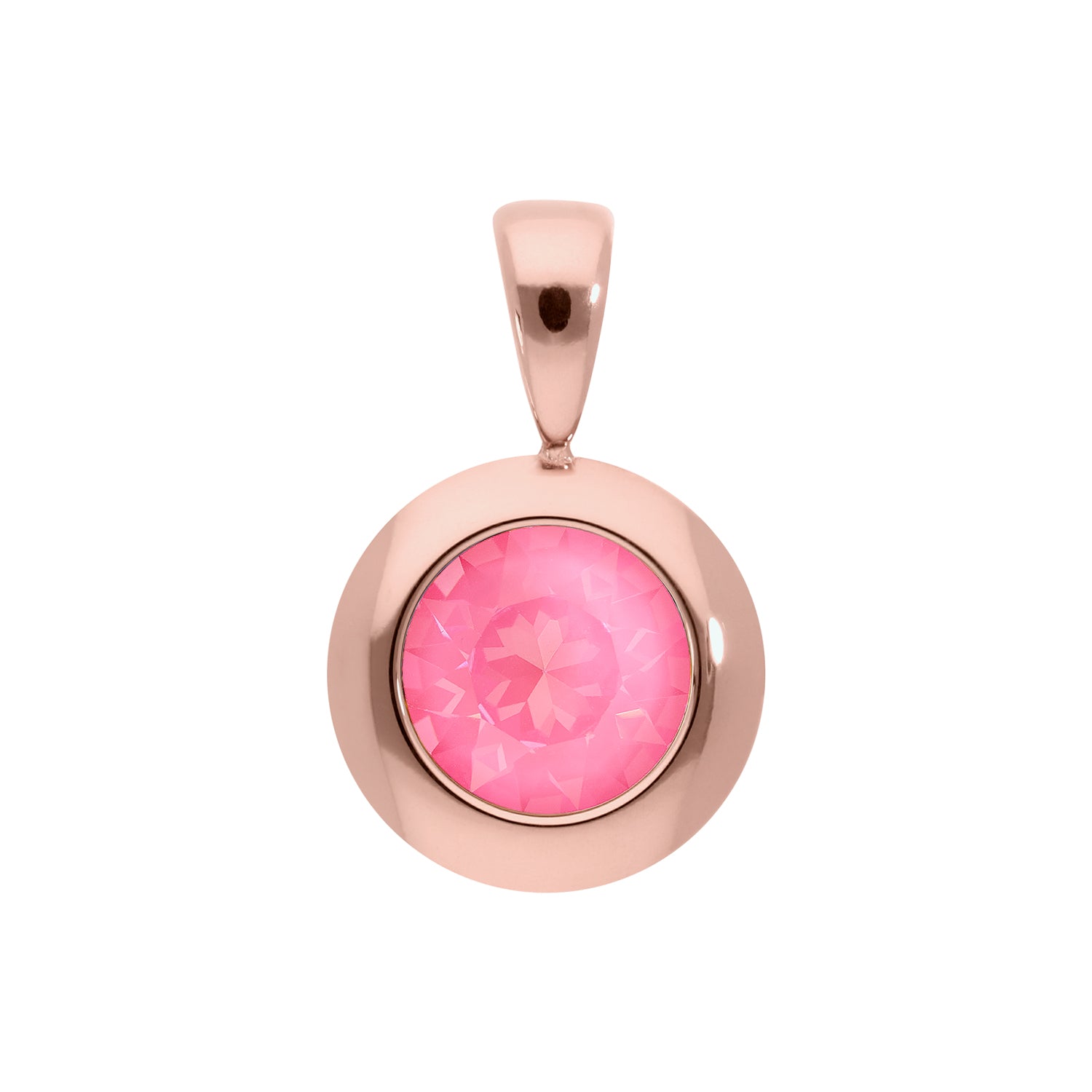 Tondo Anhänger 13 mm - Roségold Crystal Dahlia Ignite
