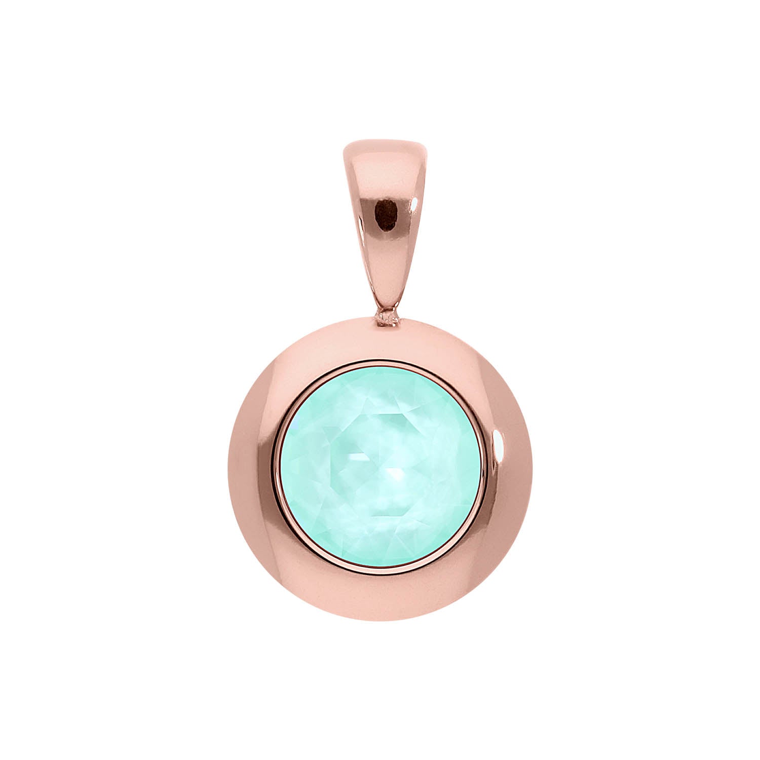 Tondo Anhänger 13 mm - Roségold crystal soft mint ignite