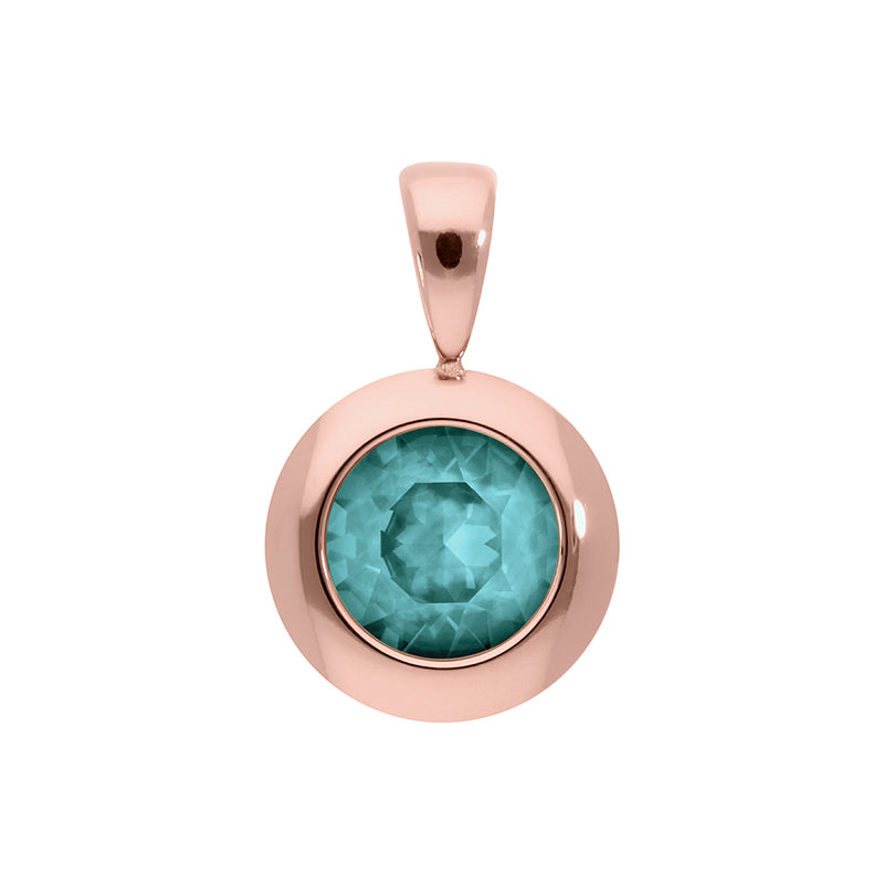 Tondo Anhänger 13 mm - Roségold Crystal Pine Green Ignite