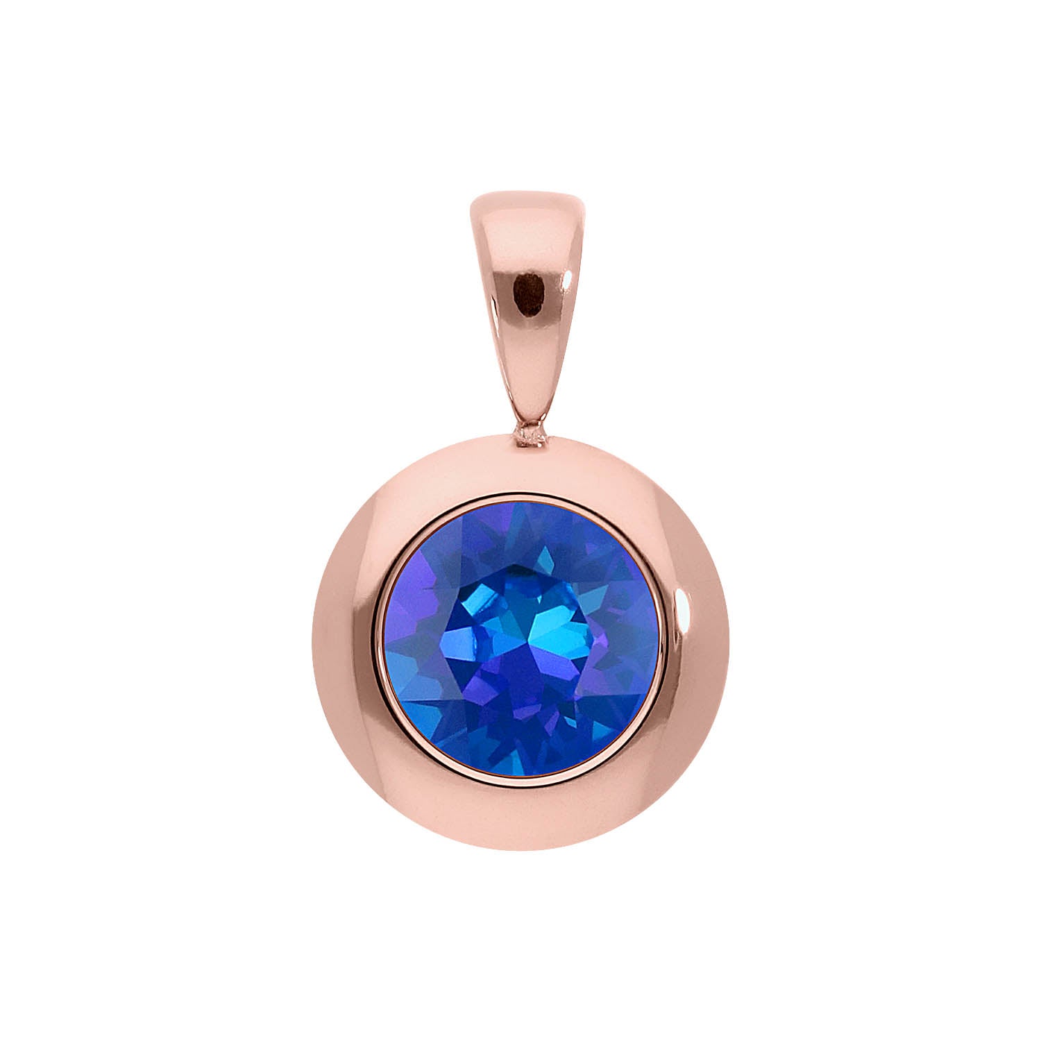 Tondo Anhänger 13 mm - Roségold royal blue delite