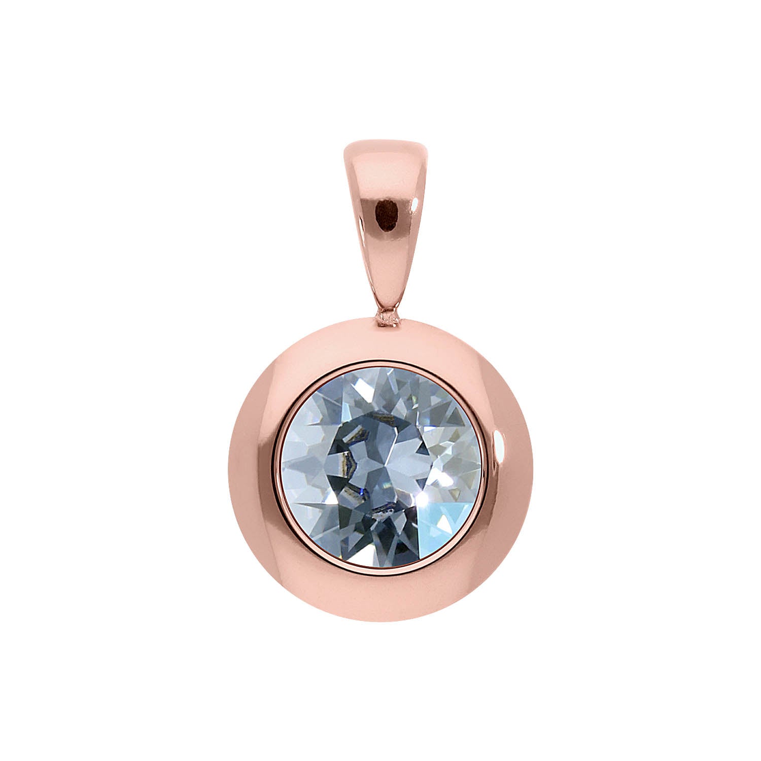 Tondo Anhänger 13 mm - Roségold blue shade