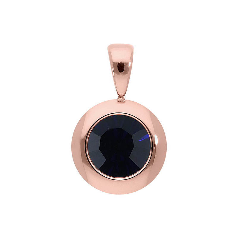 Tondo Anhänger 13 mm - Roségold Dark Indigo