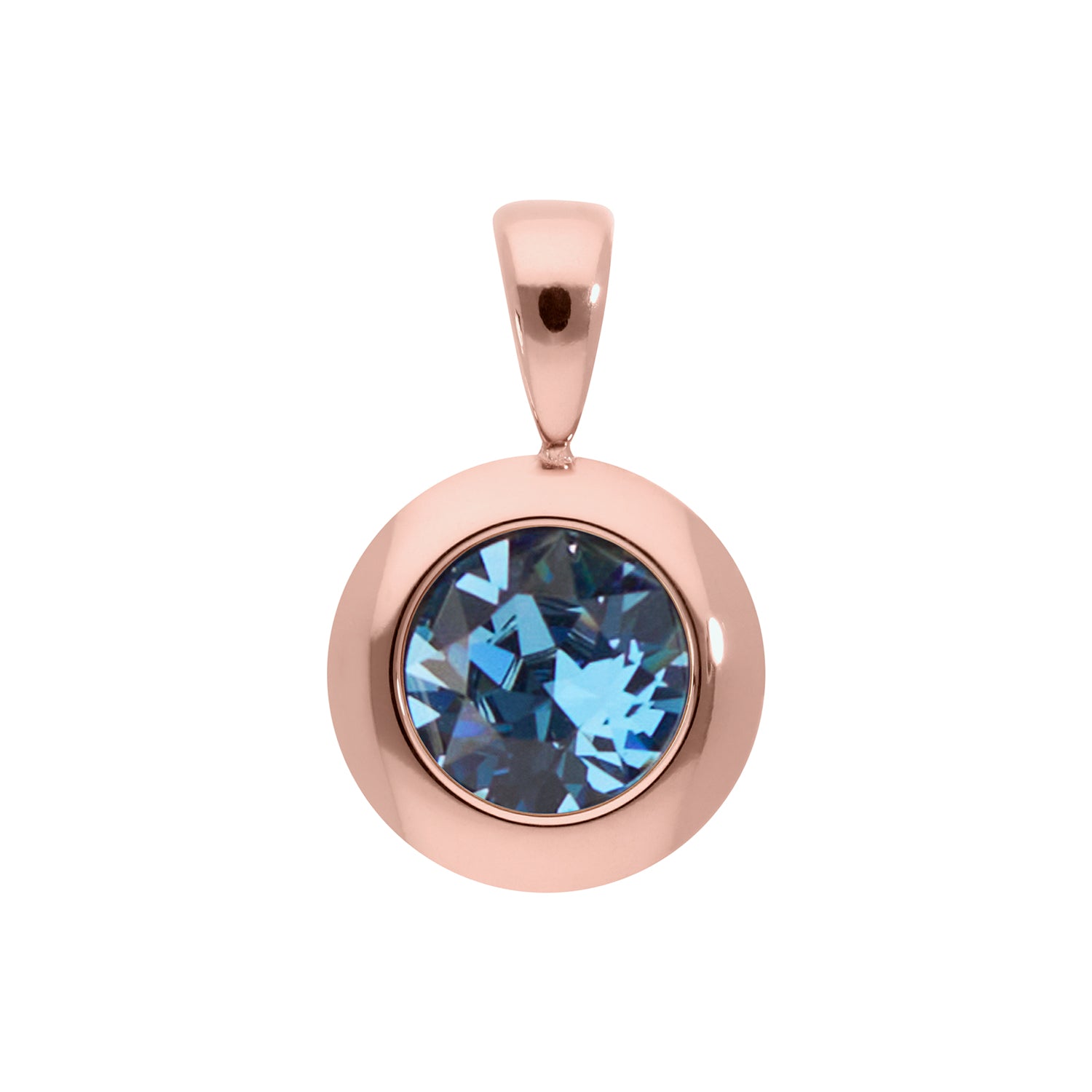 Tondo Anhänger 13 mm - Roségold Denim Blue