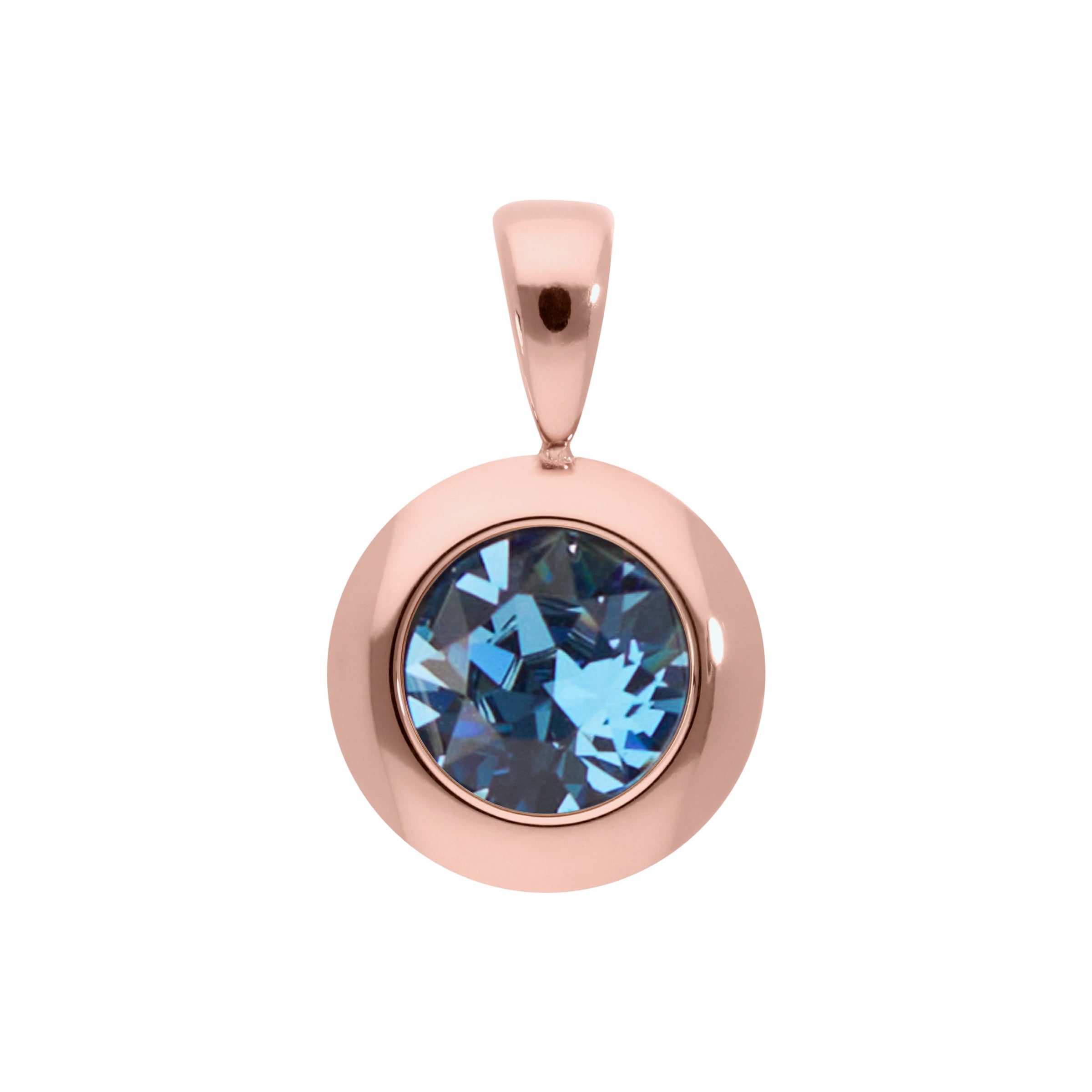 Tondo Anhänger 13 mm - Roségold Denim Blue