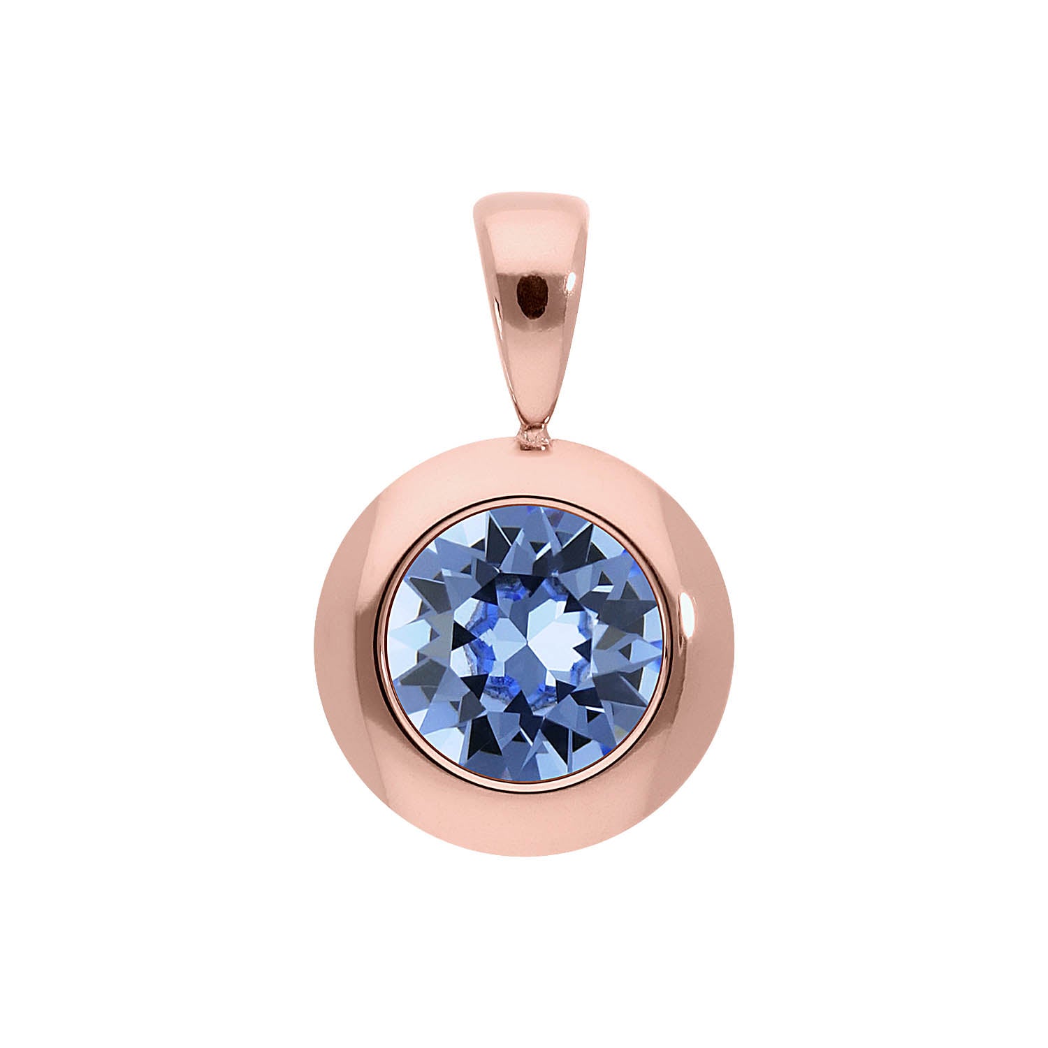 Tondo Anhänger 13 mm - Roségold light sapphire