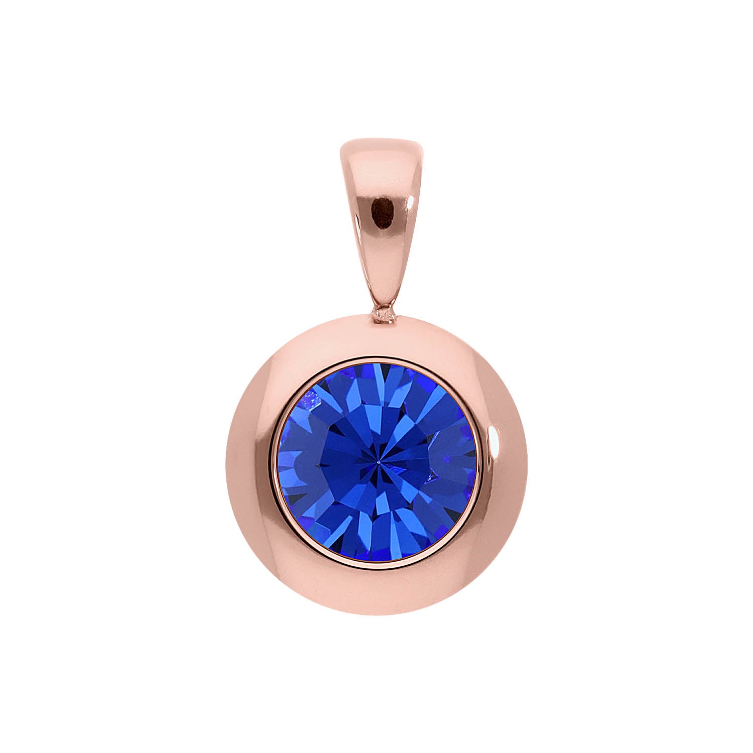 Tondo Anhänger 13 mm - Roségold sapphire