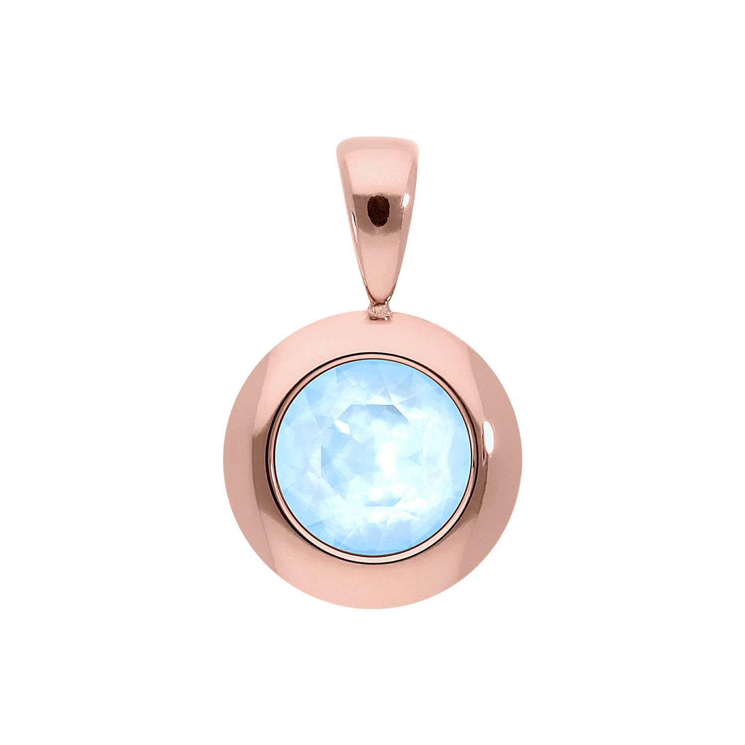 Tondo Anhänger 13 mm - Roségold crystal sky ignite
