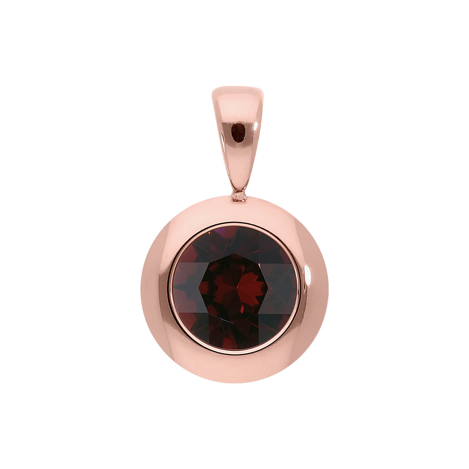 Tondo Anhänger 13 mm - Roségold Burgundy