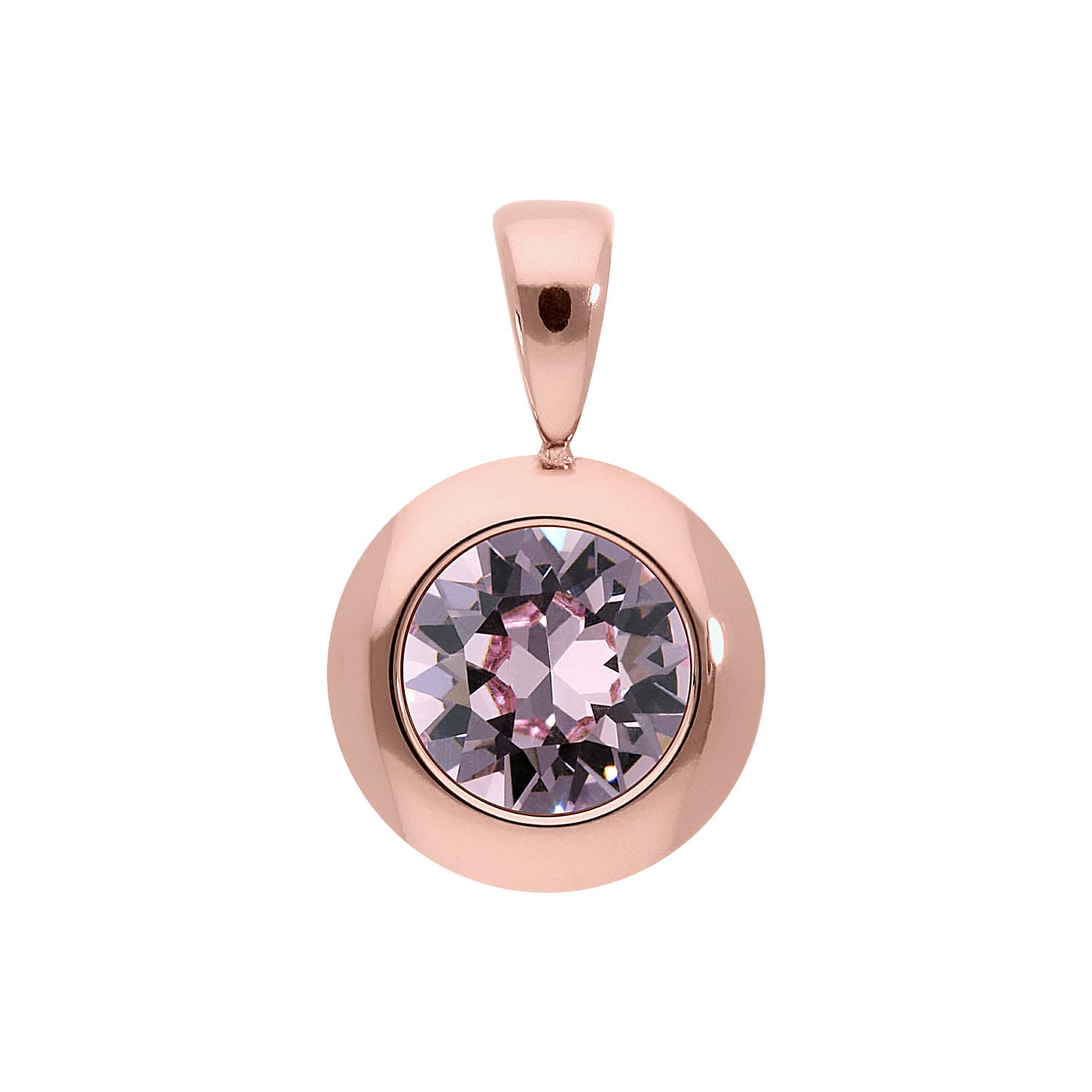 Tondo Anhänger 13 mm - Roségold light amethyst