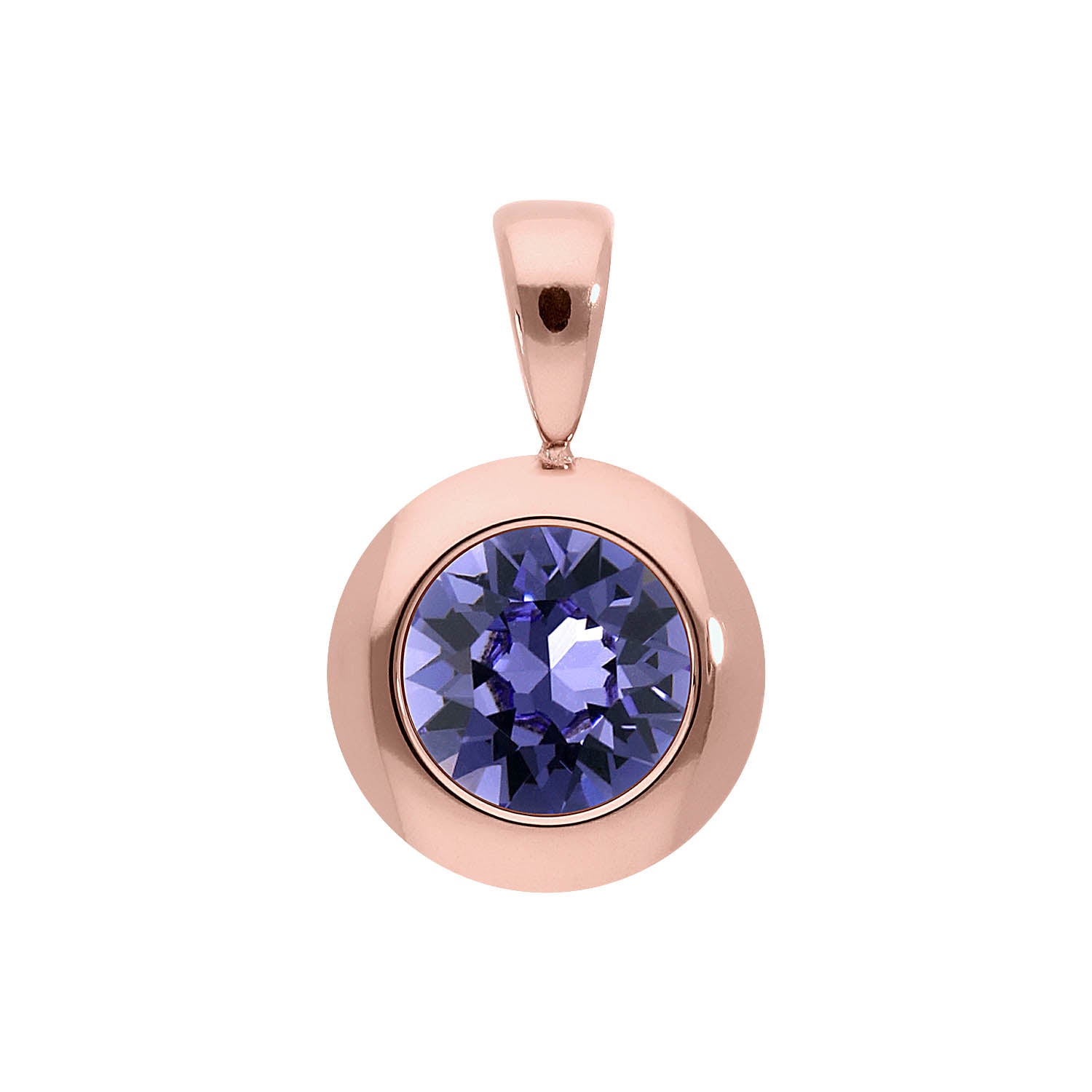 Tondo Anhänger 13 mm - Roségold tanzanite