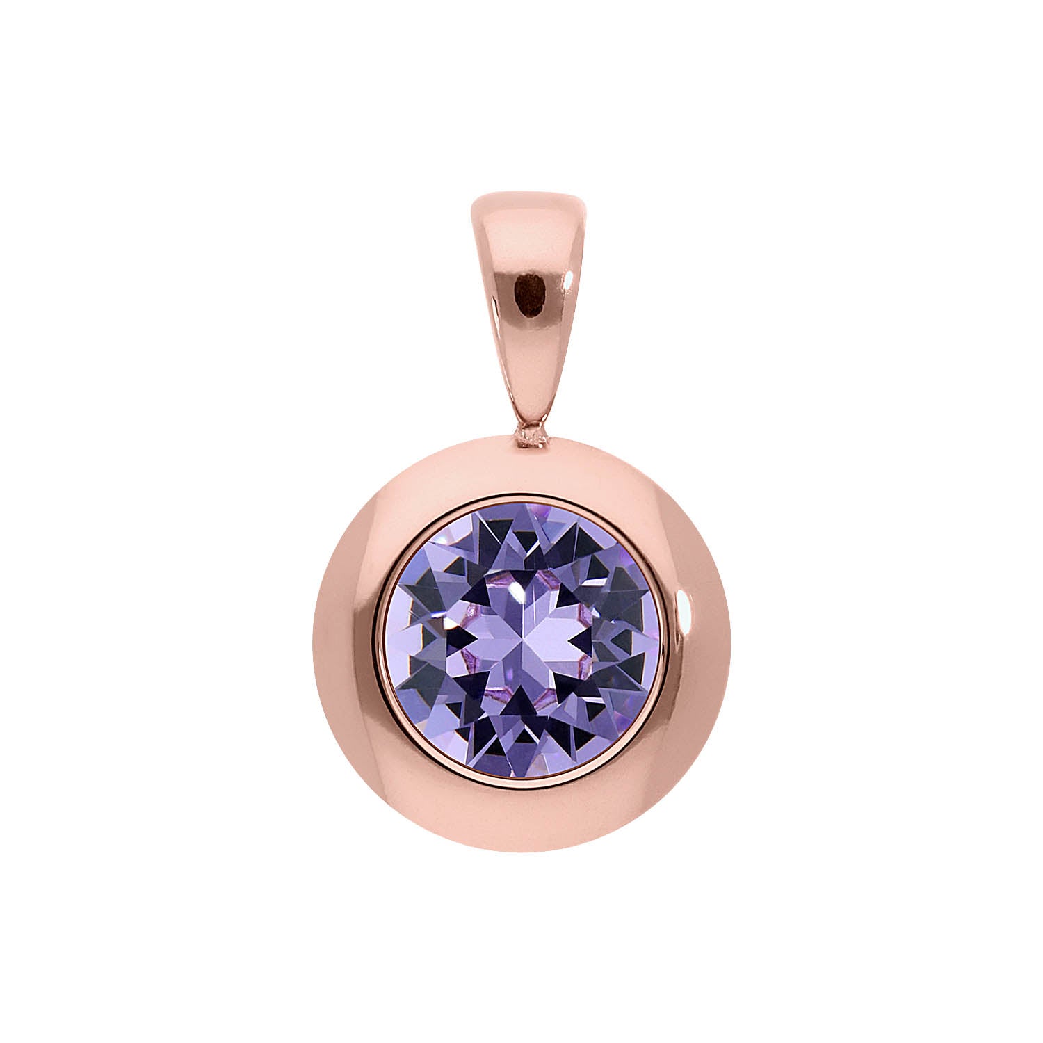 Tondo Anhänger 13 mm - Roségold Violet