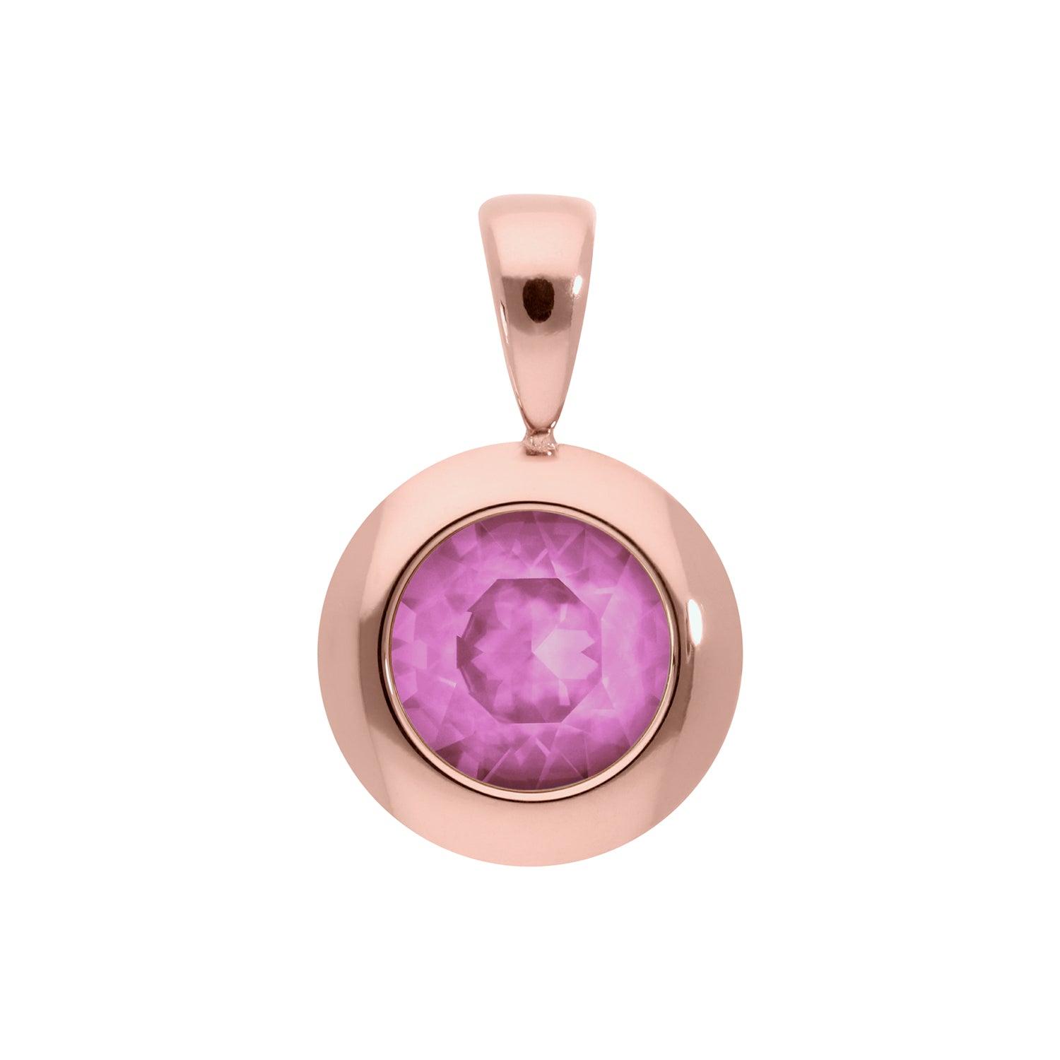Tondo Anhänger 13 mm - Roségold Crystal Orchid Ignite
