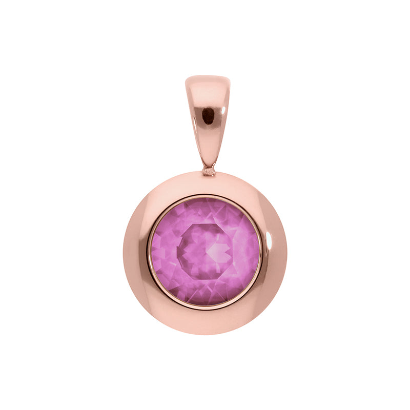 Tondo Anhänger 13 mm - Roségold Crystal Orchid Ignite