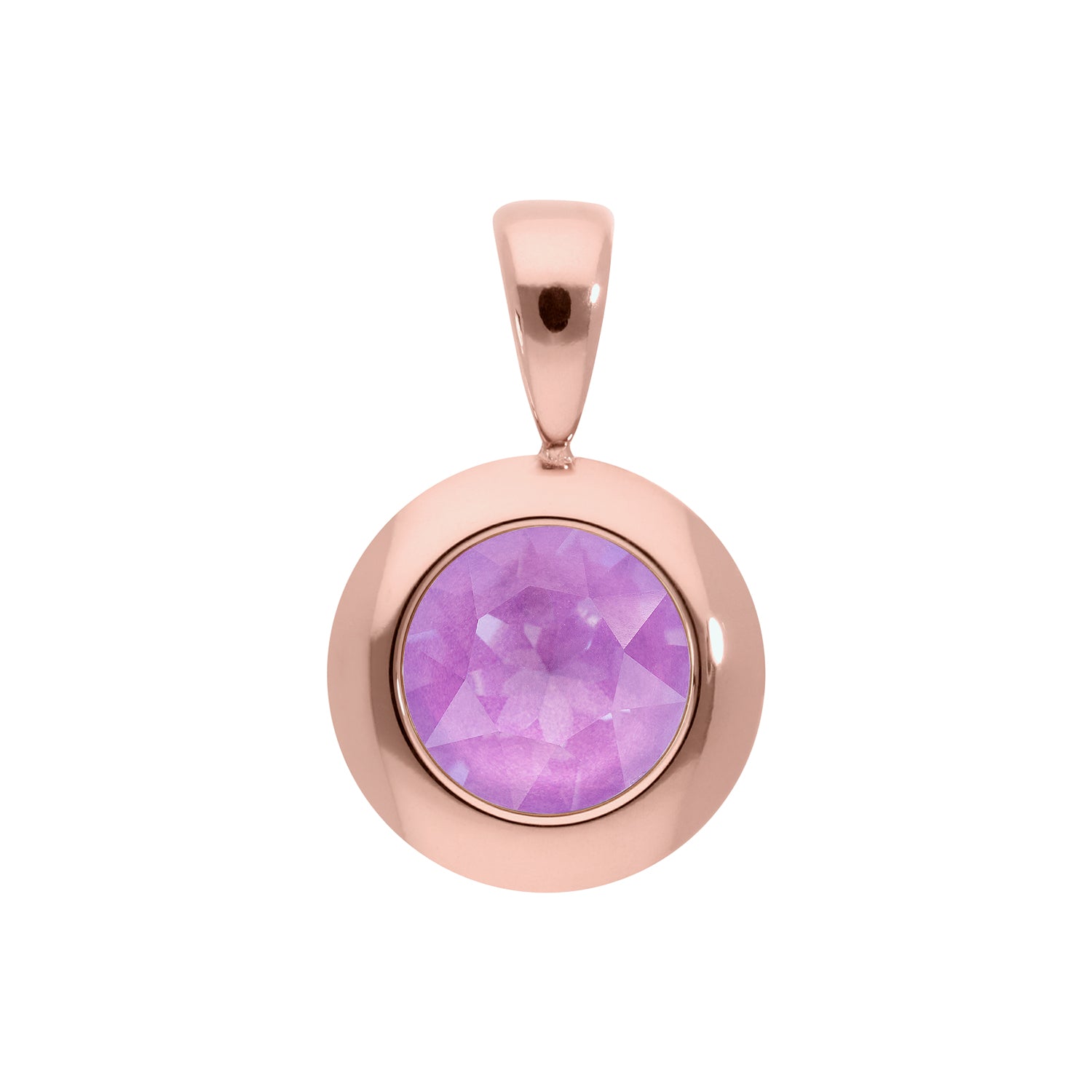 Tondo Anhänger 13 mm - Roségold Crystal Electric Violet Ignite