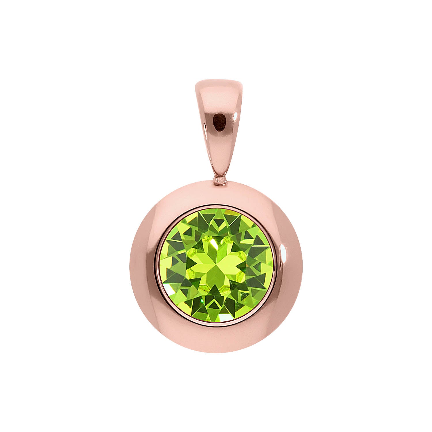 Tondo Anhänger 13 mm - Roségold Citrus Green