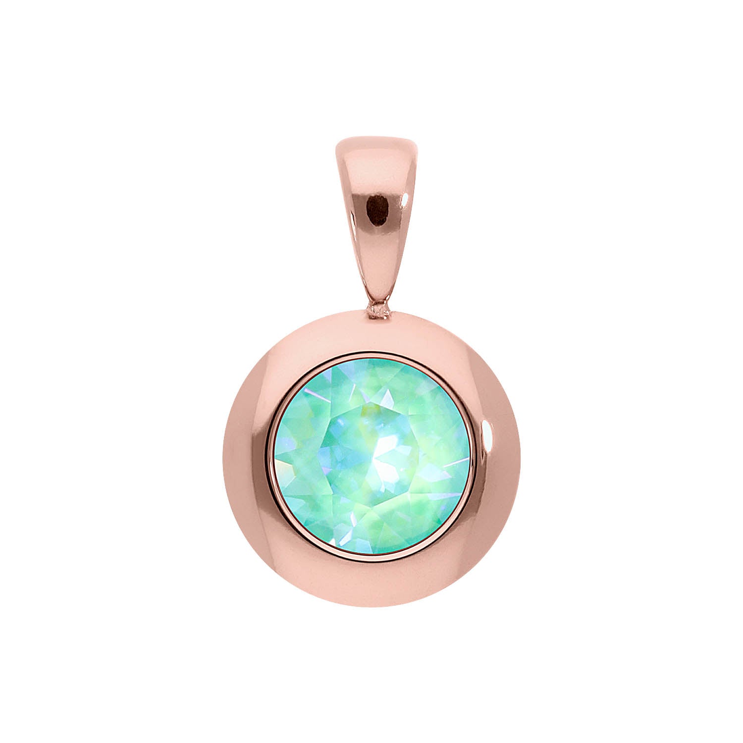 Tondo Anhänger 13 mm - Roségold silky sage delite