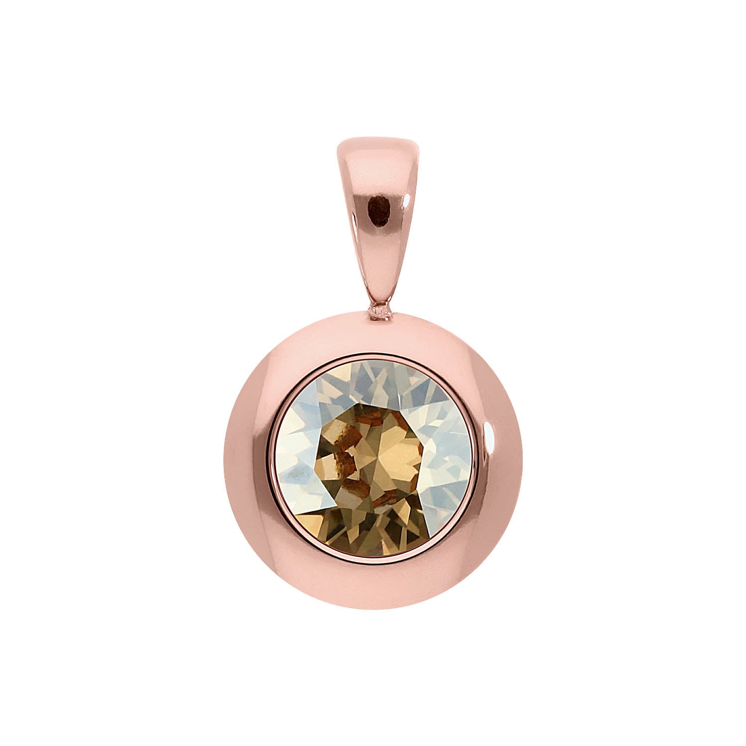 Tondo Anhänger 13 mm - Roségold golden shadow
