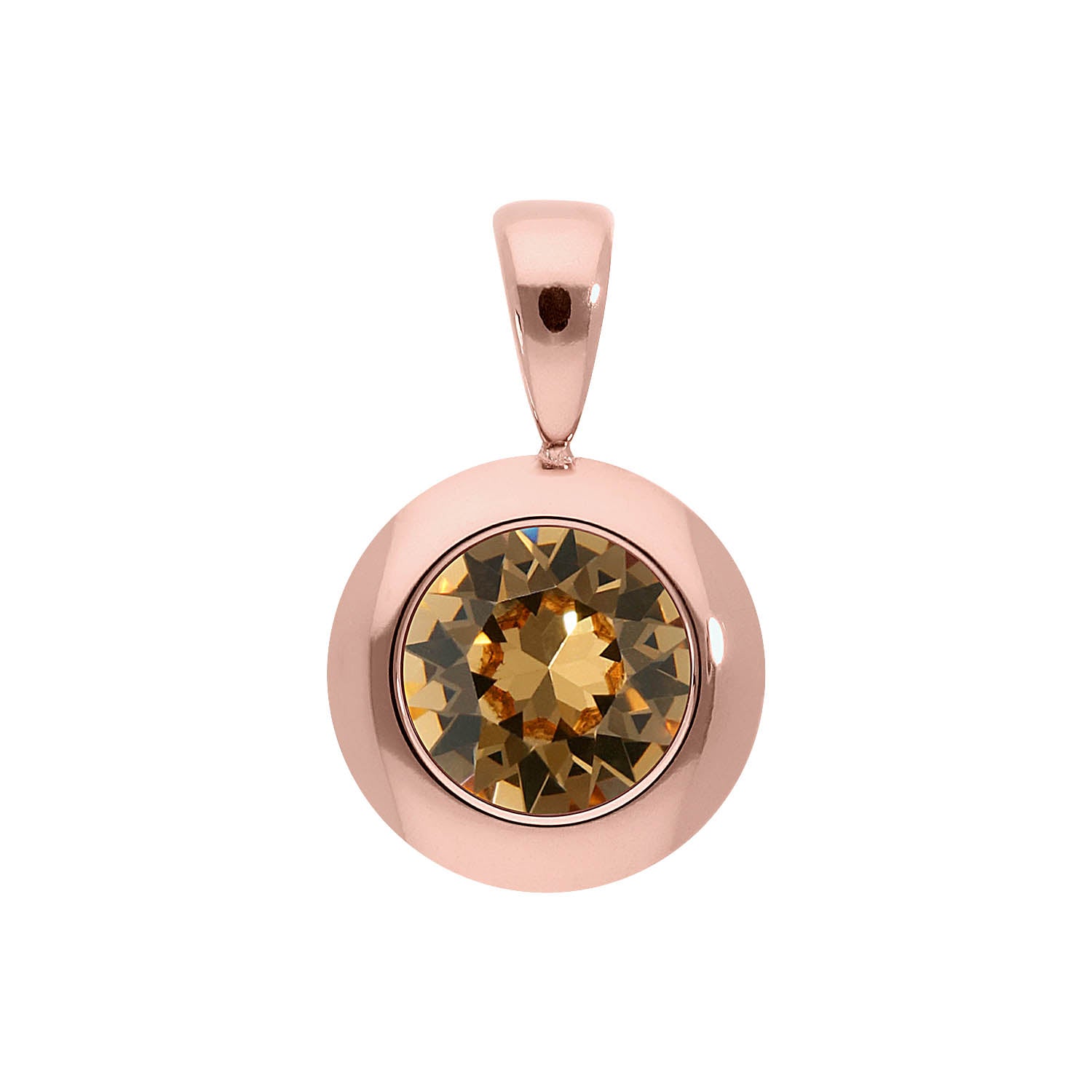 Tondo Anhänger 13 mm - Roségold light colorado topaz