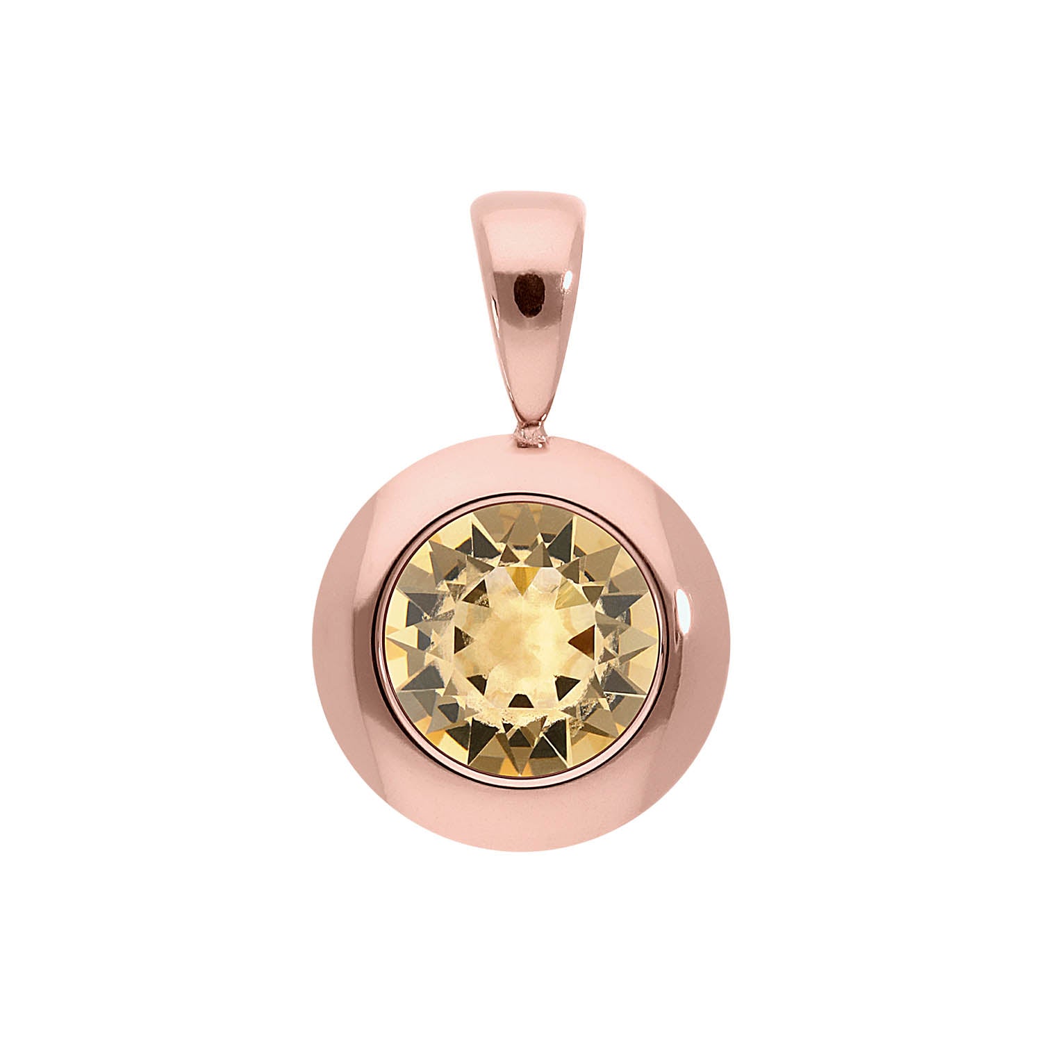 Tondo Anhänger 13 mm - Roségold light colorado topaz ignite