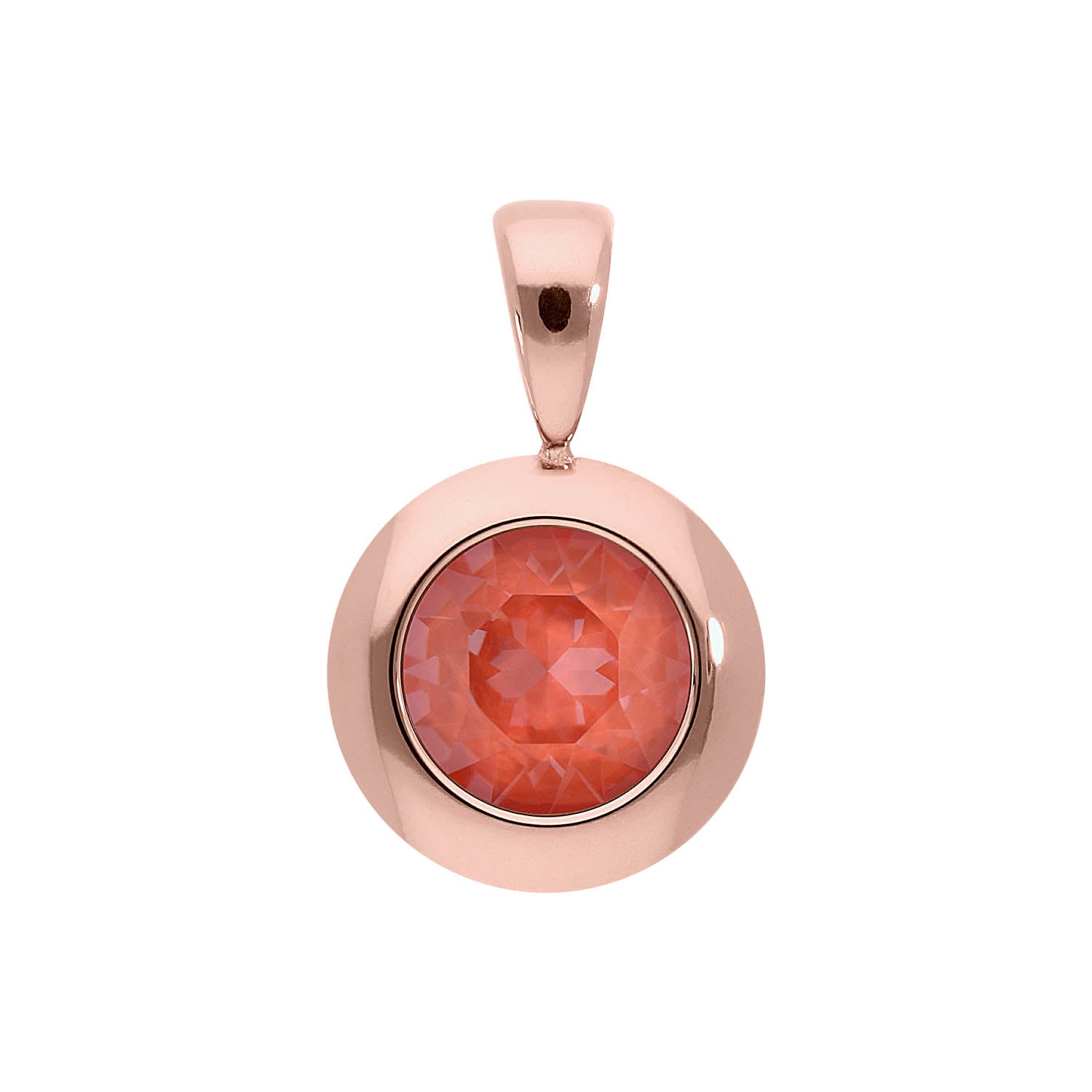 Tondo Anhänger 13 mm - Roségold crystal maroon ignite