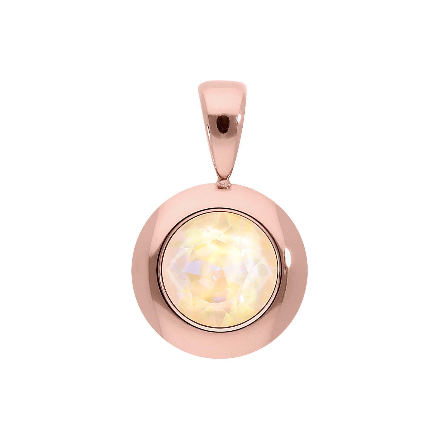 Tondo Anhänger 13 mm - Roségold ivory cream delite
