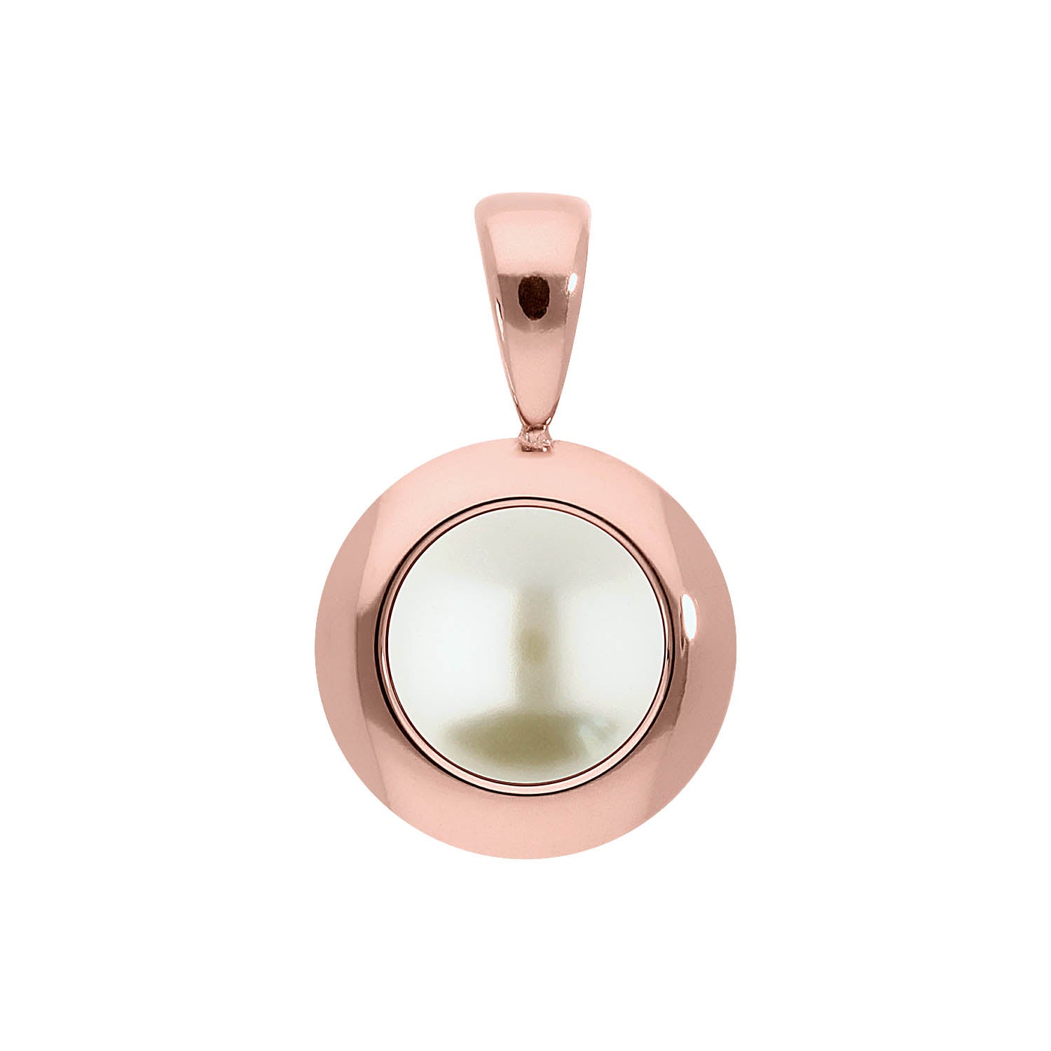 Tondo Anhänger 13 mm - Roségold cream pearl