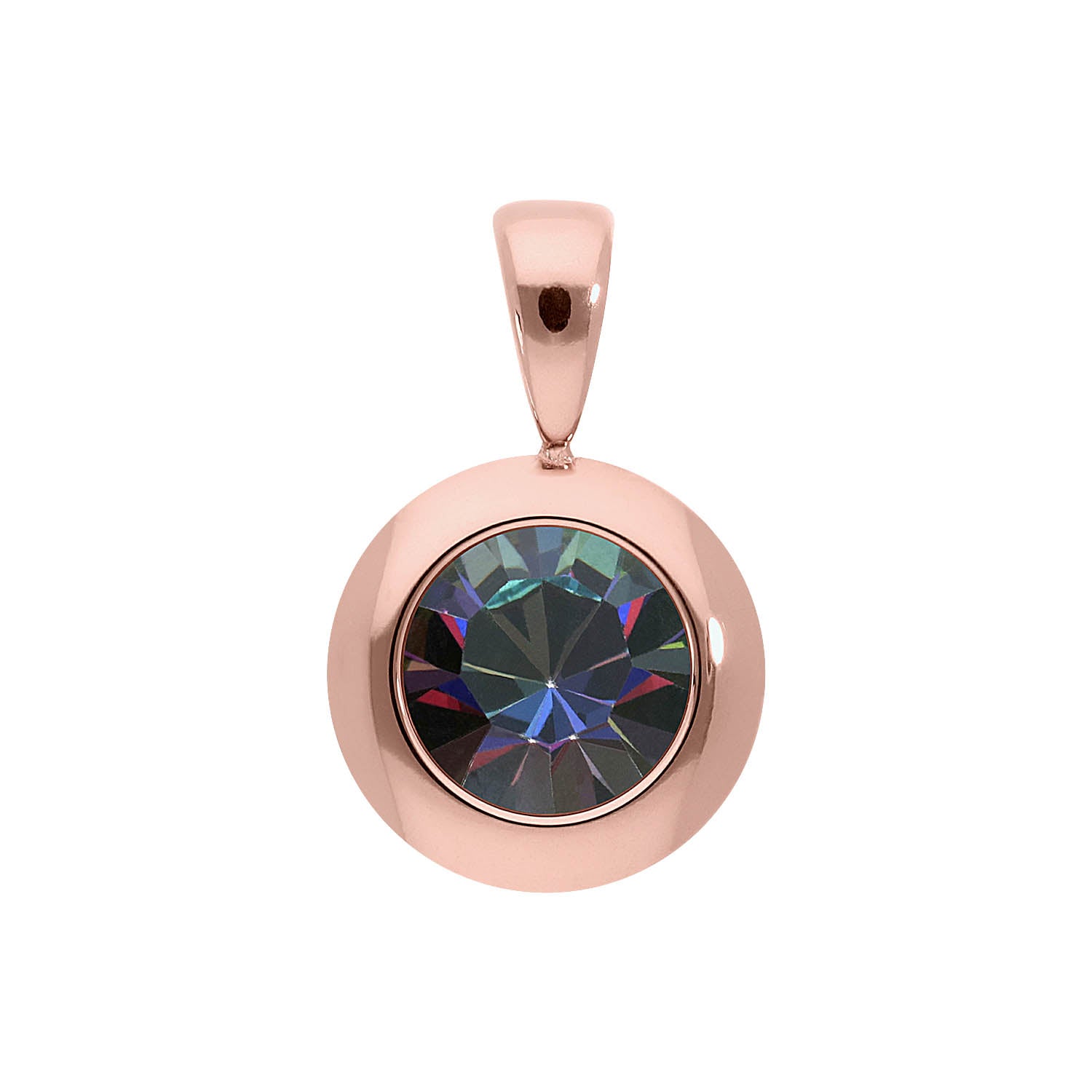 Tondo Anhänger 13 mm - Roségold Crystal Vitrail Medium