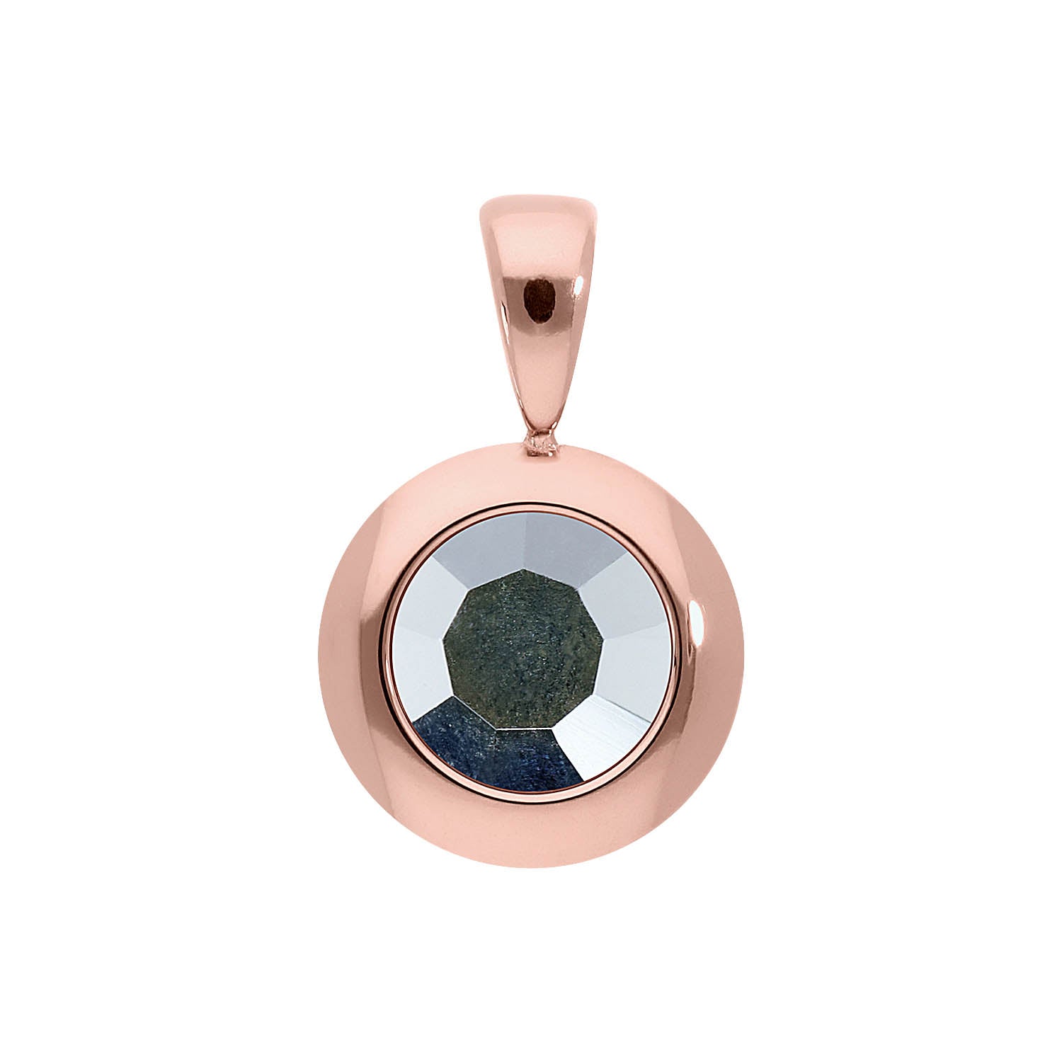 Tondo Anhänger 13 mm - Roségold crystal labrador