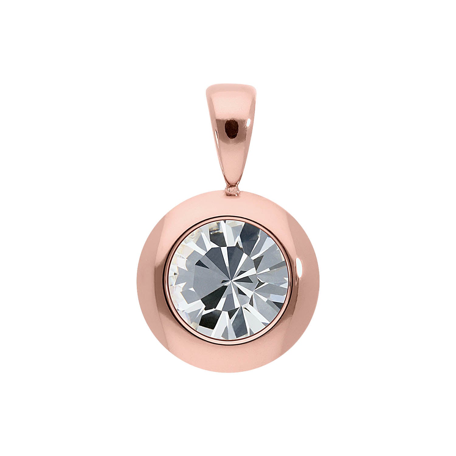 Tondo Anhänger 13 mm - Roségold crystal