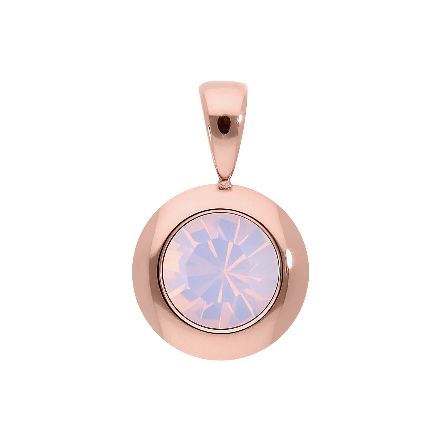 Tondo Anhänger 13 mm - Roségold rose opal