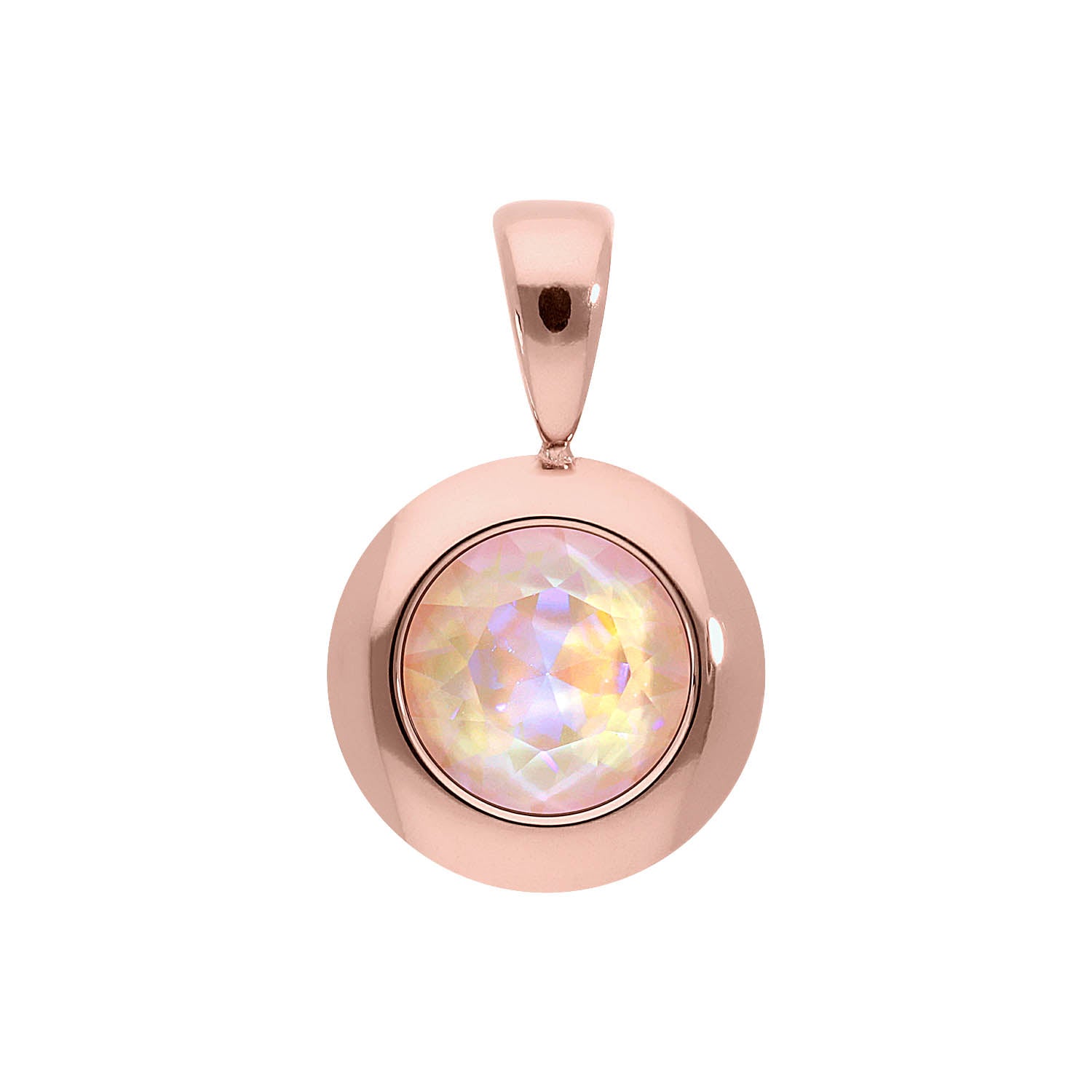 Tondo Anhänger 13 mm - Roségold dusty pink delite